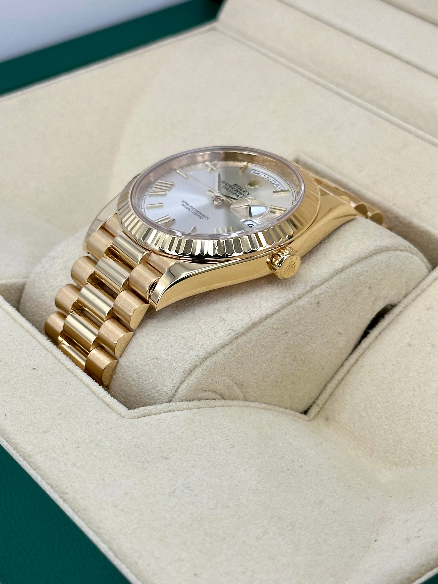 2017 Rolex Day-Date 40mm 228238 Gold Presidential Sundust Dial - MyWatchLLC