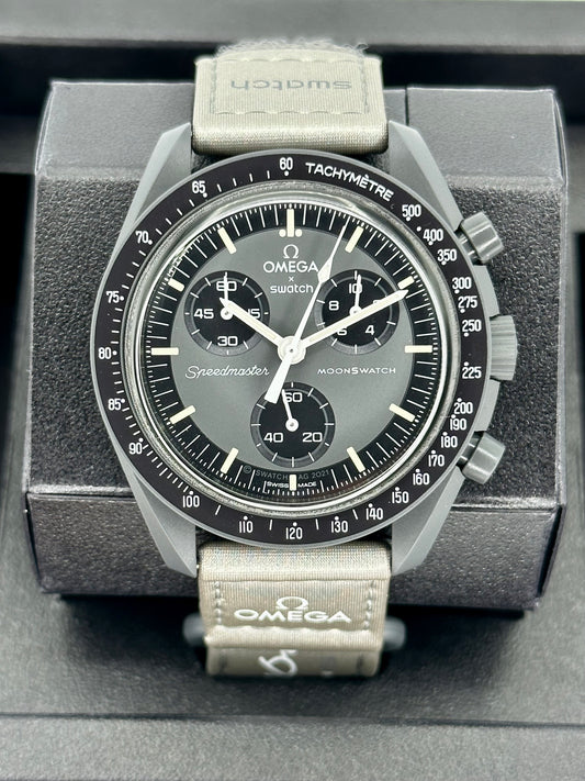 NEW Omega S033A100 Bioceramic Moon Swatch  - Mission to Mercury - MyWatchLLC
