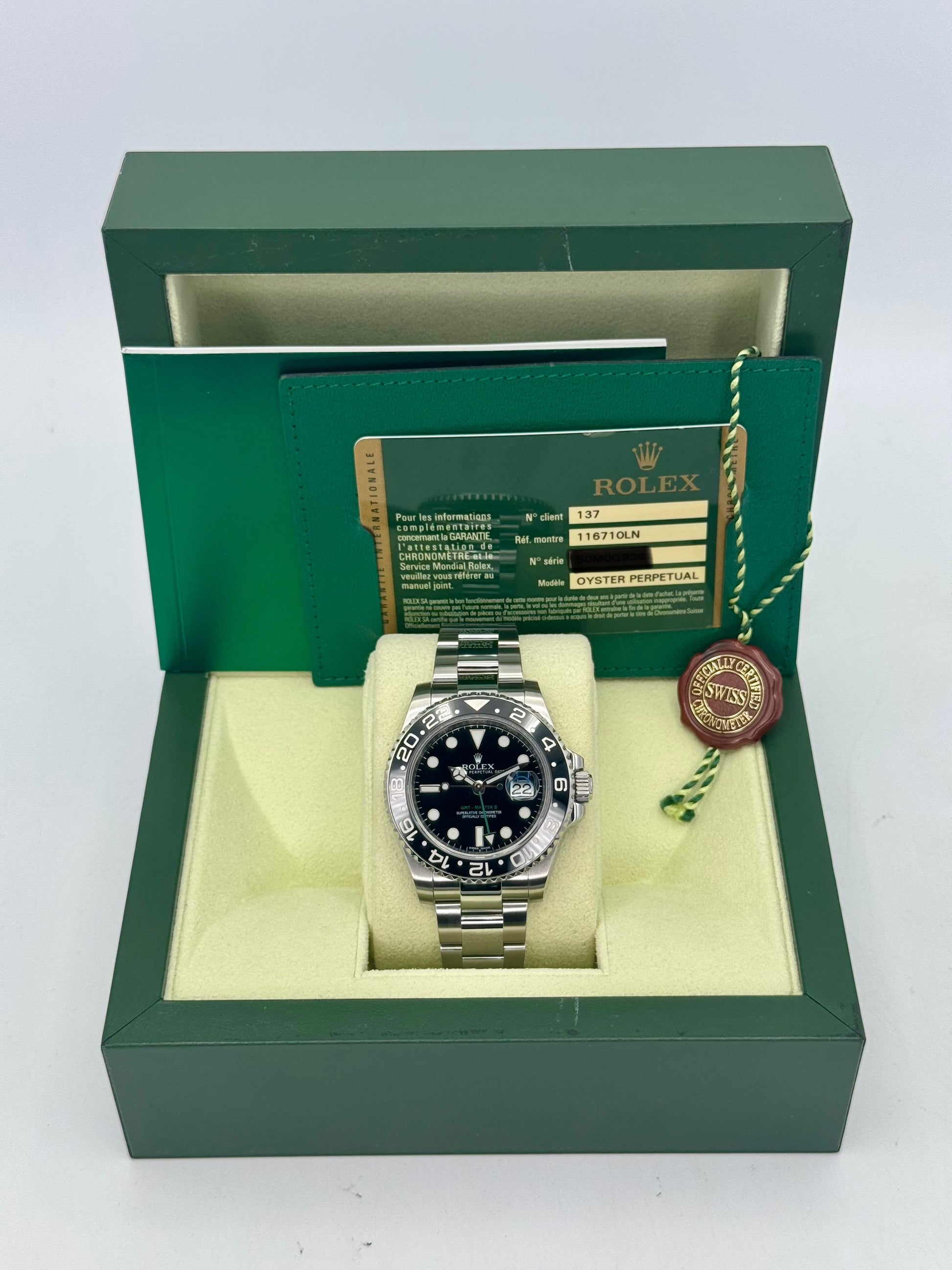 2012 Rolex GMT-Master II 40mm 116710LN Stainless Steel Black Dial - MyWatchLLC