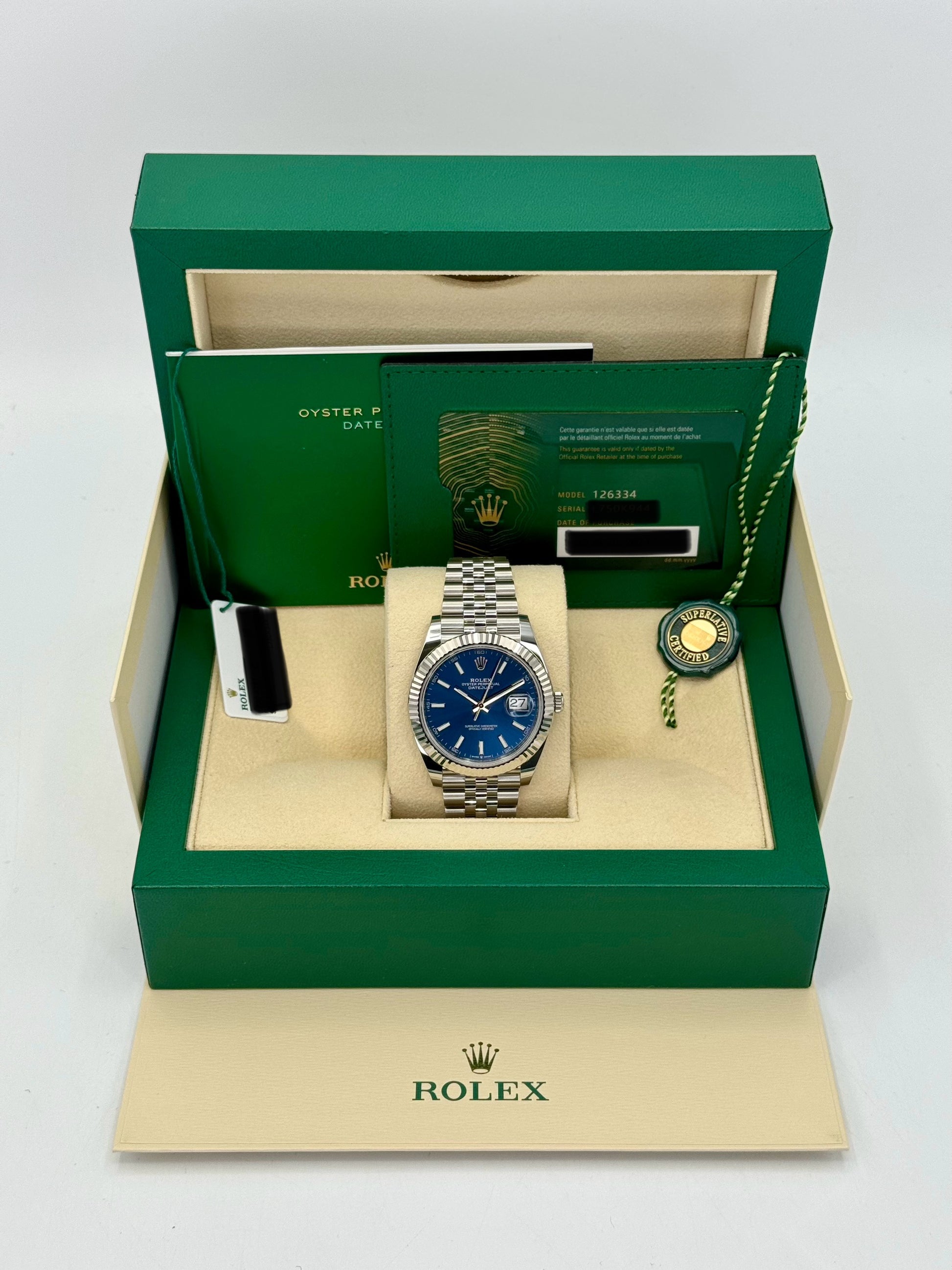 NEW 2024 Rolex Datejust 41mm 126334 Stainless Steel Blue Dial - MyWatchLLC