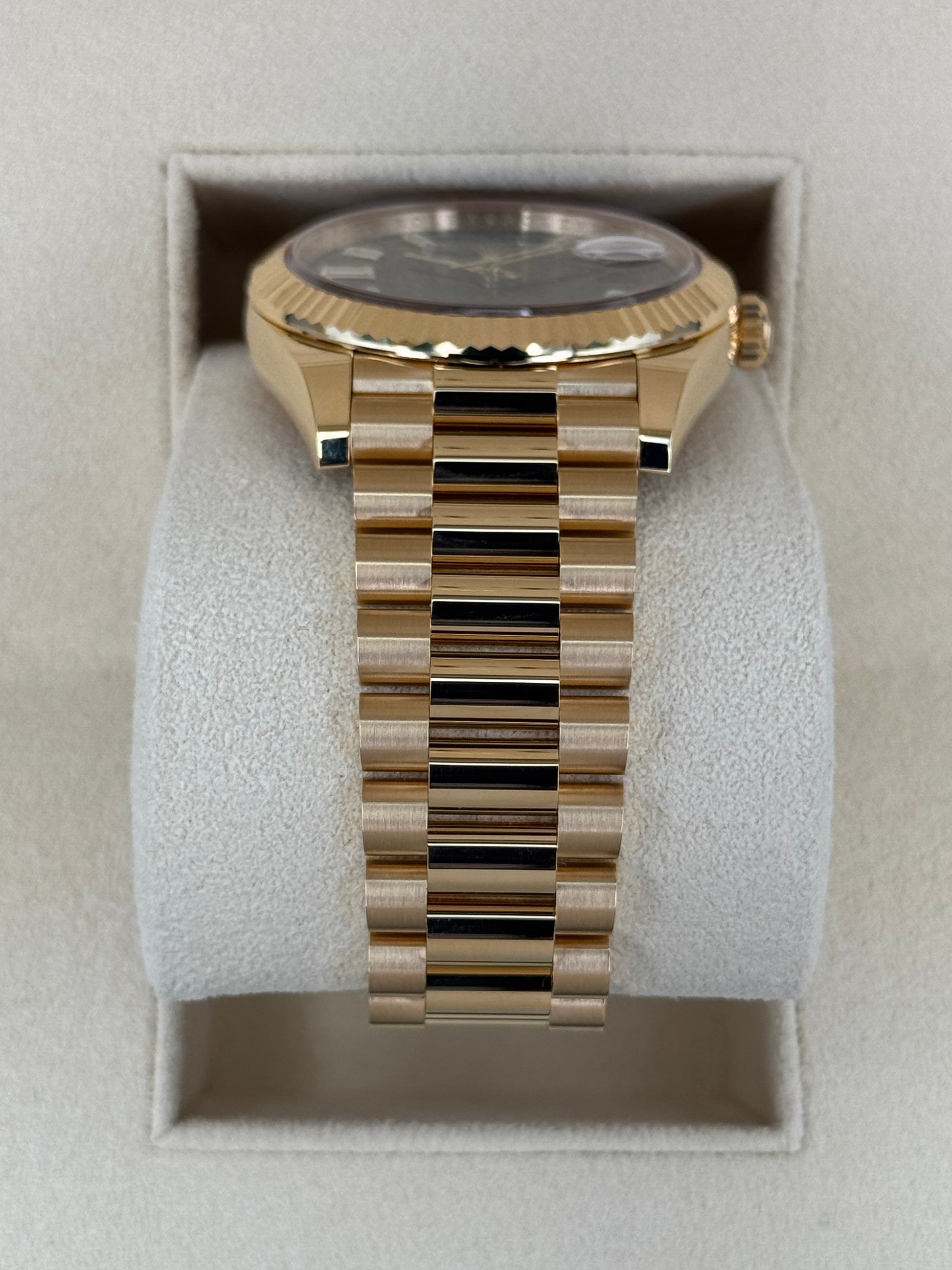 NEW 2024 Rolex Day-Date 40mm 228238 Black Diamond Baguette Dial - MyWatchLLC