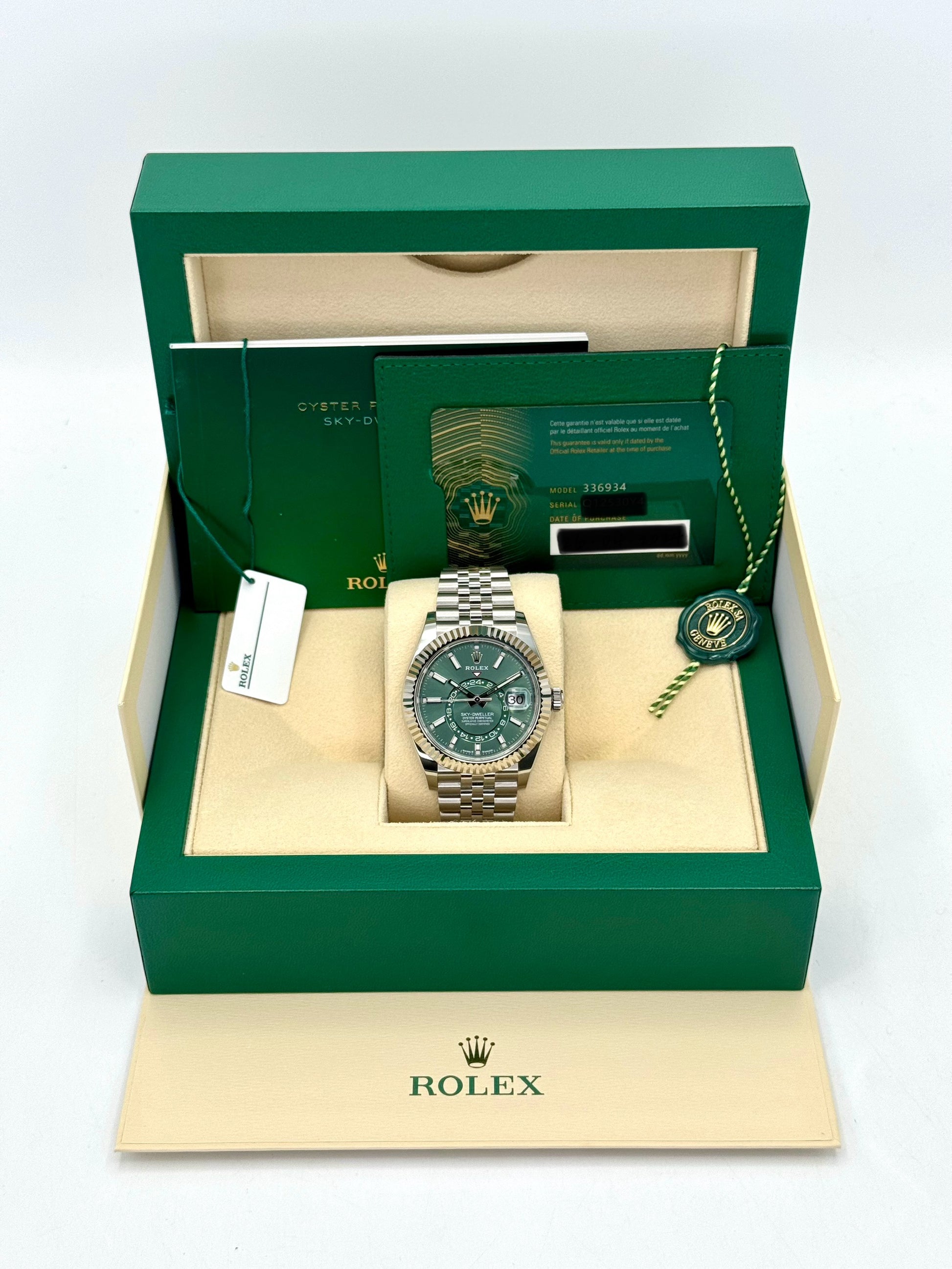 NEW 2024 Rolex Sky-Dweller 42mm 336934 Jubilee Mint Green Dial - MyWatchLLC