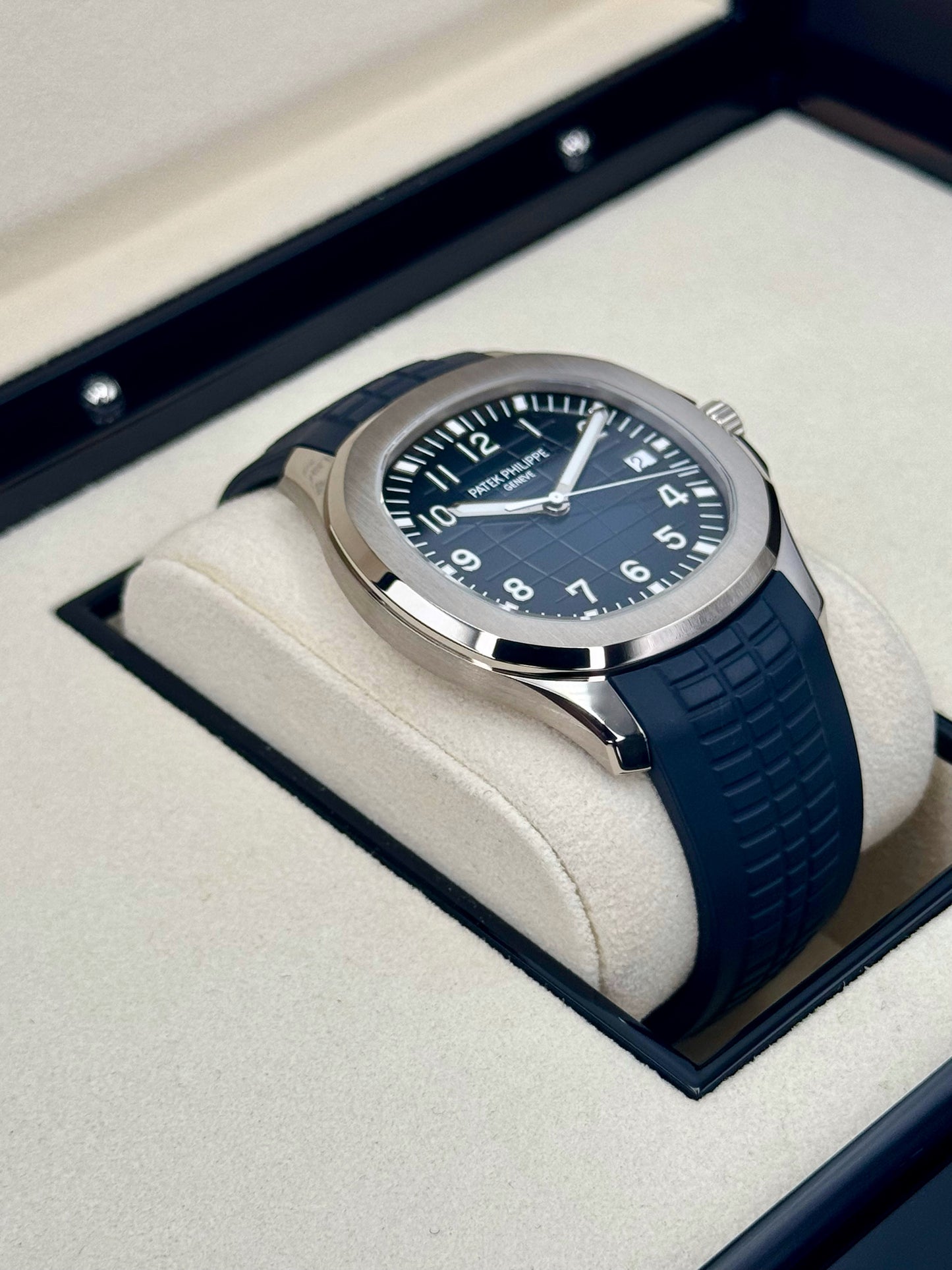 2021 Patek Philippe Aquanaut 5168G 42.2mm White Gold Blue Dial - MyWatchLLC
