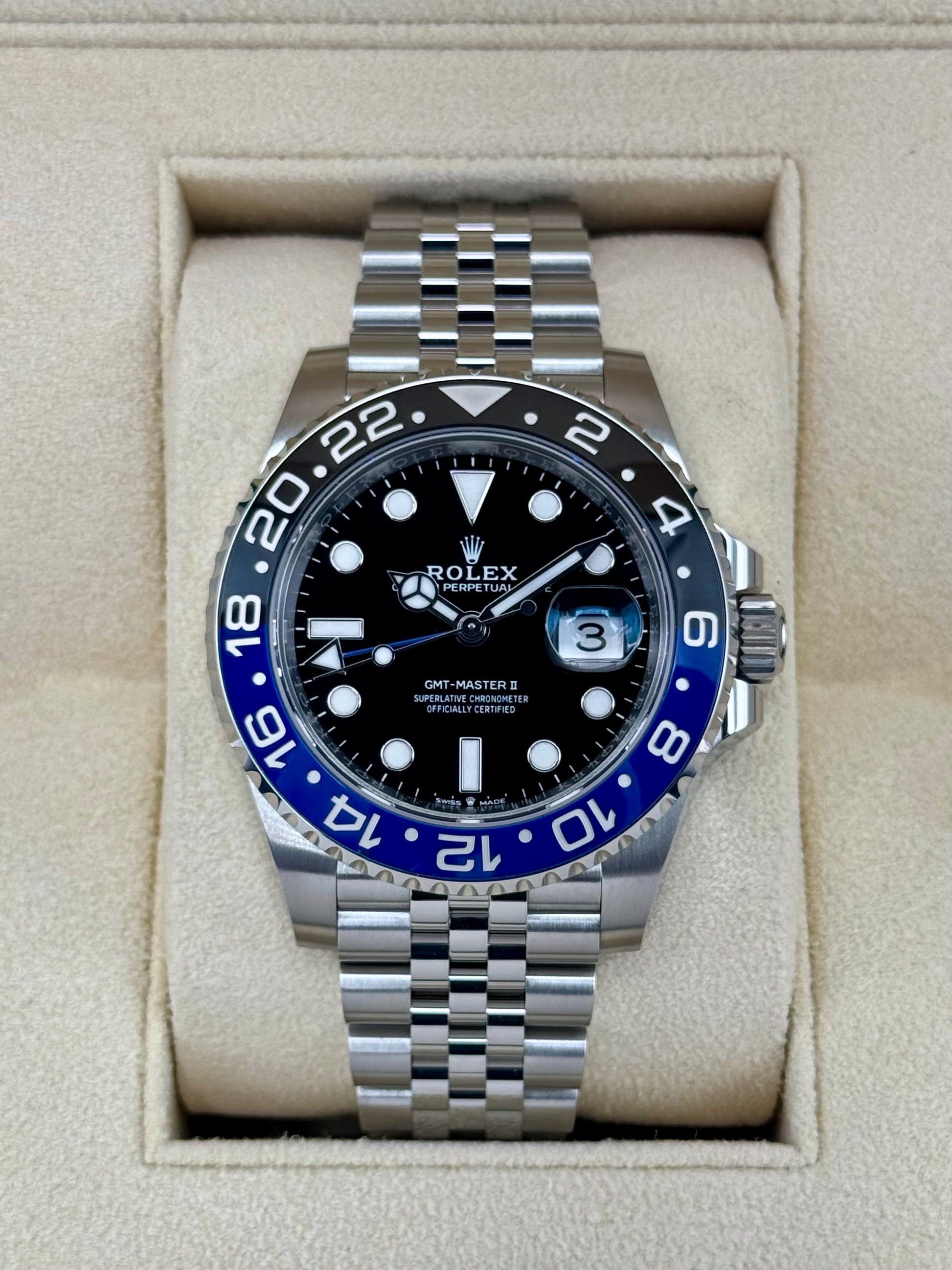 NEW 2024 Rolex GMT-Master II "Batgirl" 40mm 126710BLNR Jubilee Black Dial - MyWatchLLC