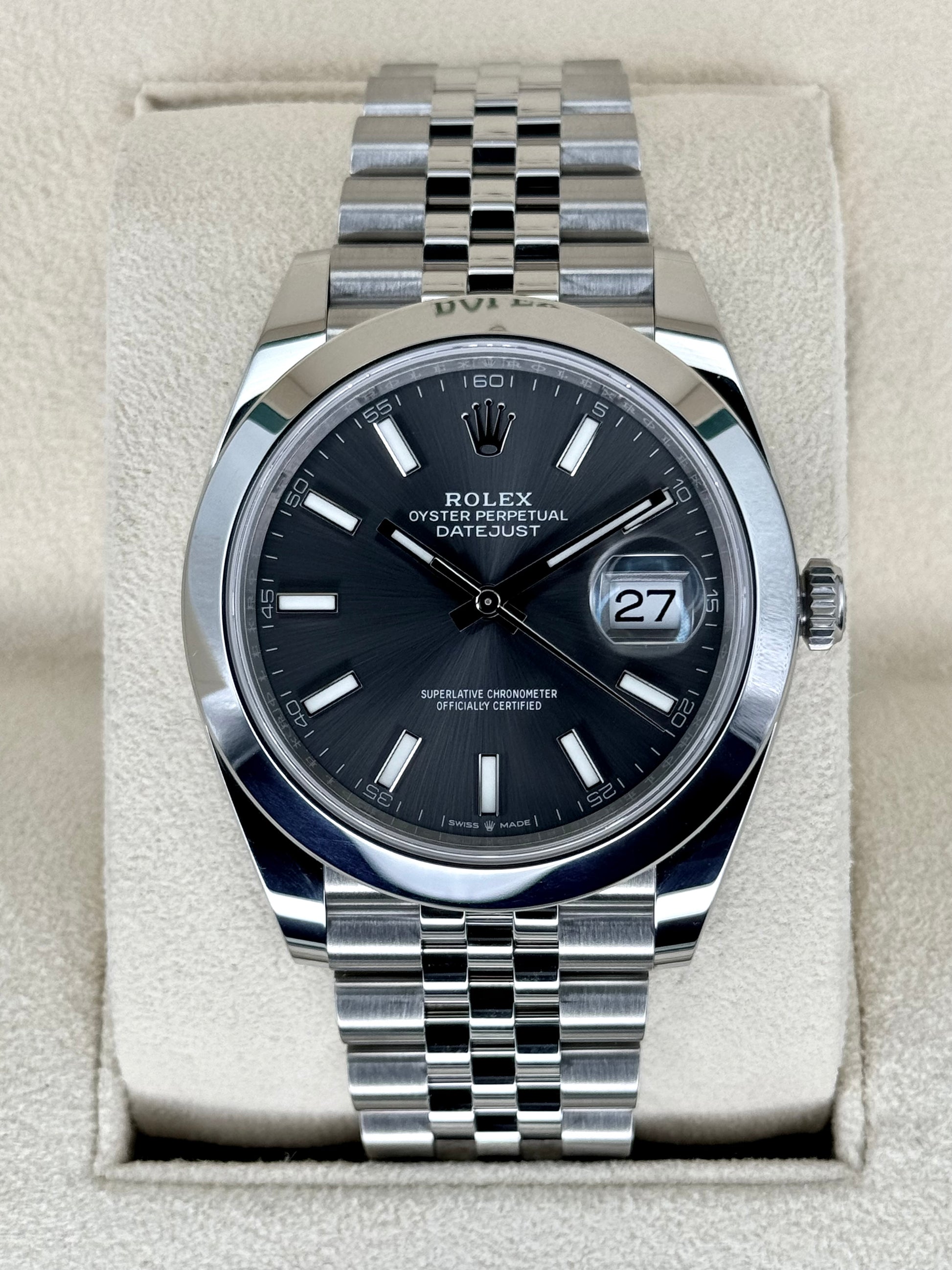 NEW Rolex 2023 Datejust 41mm 126300 Jubilee Rhodium Dial - MyWatchLLC