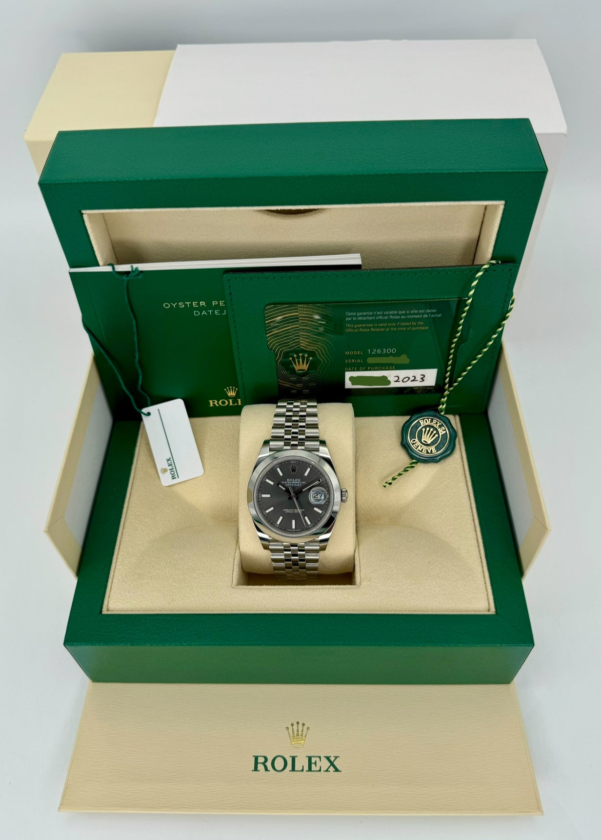 NEW Rolex 2023 Datejust 41mm 126300 Jubilee Rhodium Dial - MyWatchLLC