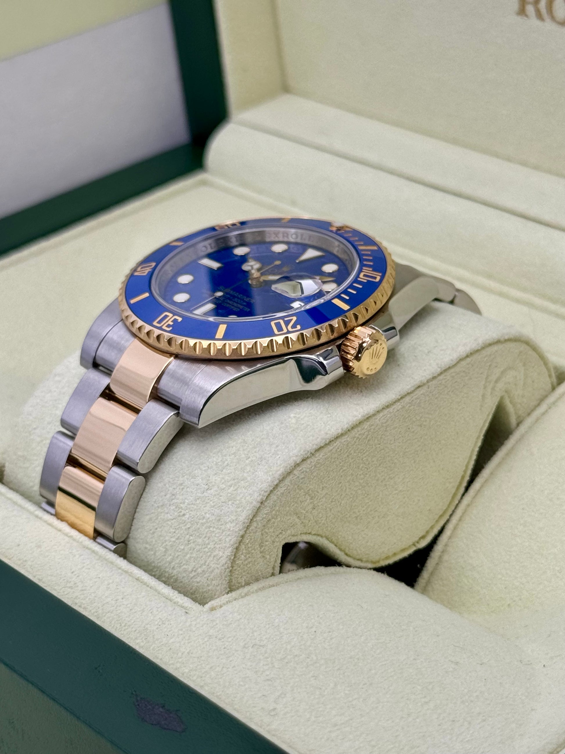 2010 Rolex Submariner "Bluesy" 40mm 116613LB Two-Tone Flat Blue Dial - MyWatchLLC