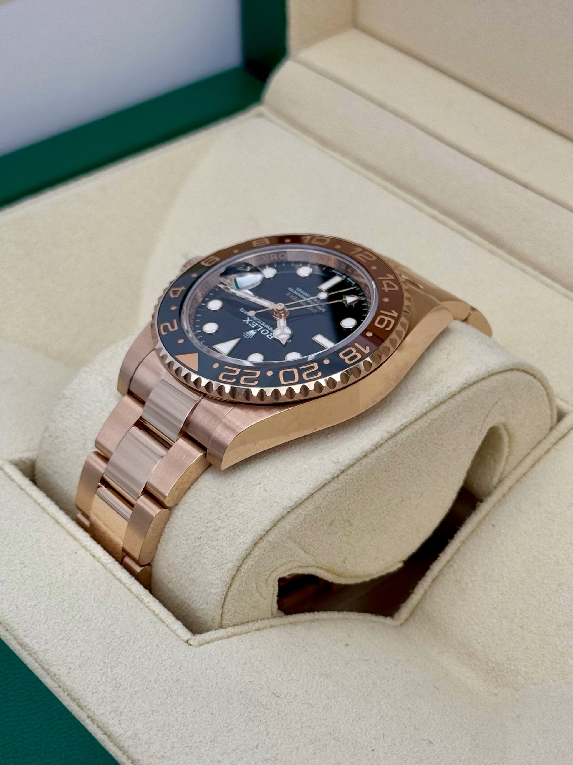 NEW 2023 Rolex GMT-Master II "Rootbeer" 40mm 126715CHNR Rose Gold - MyWatchLLC
