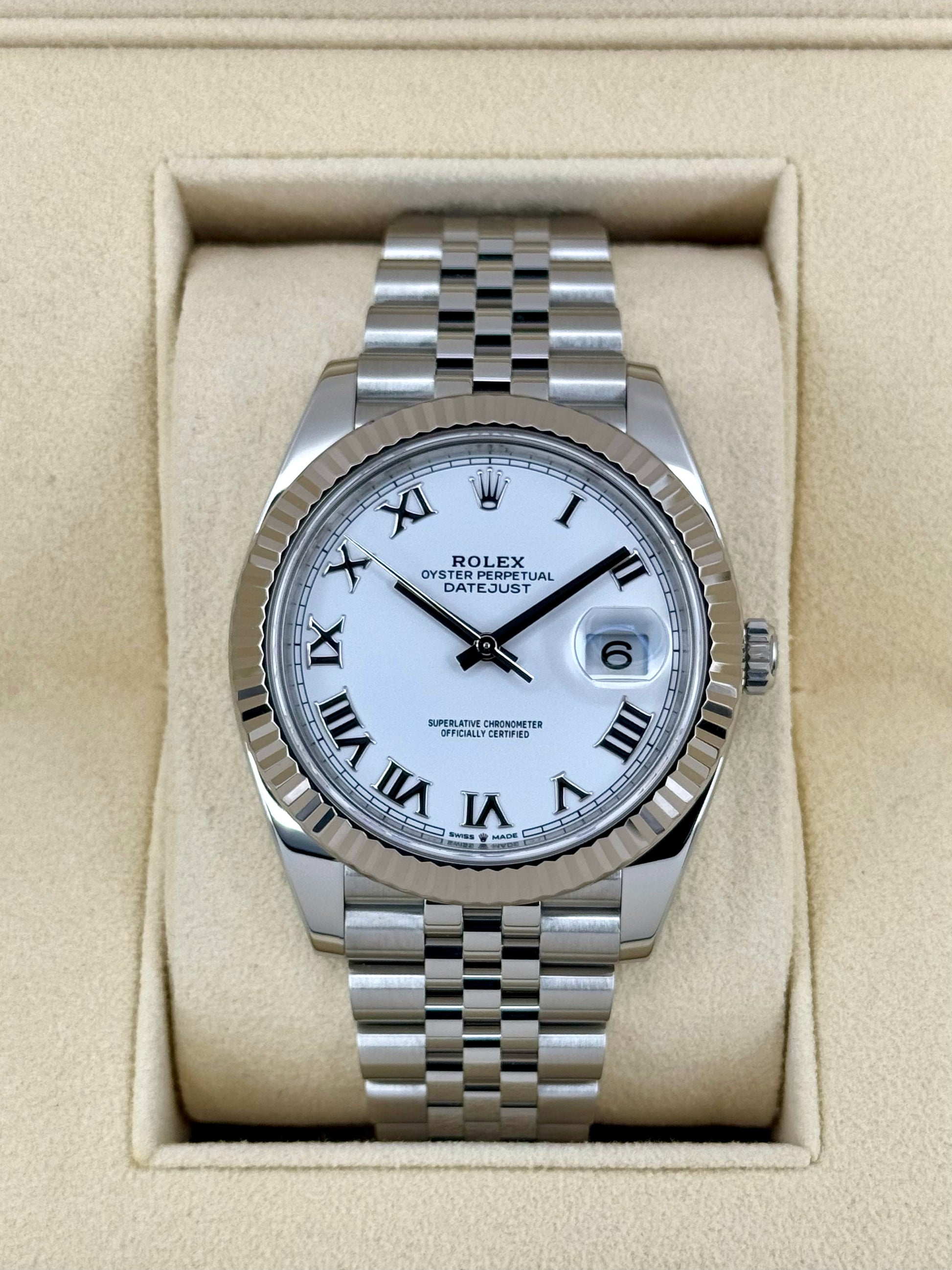 2022 Rolex Datejust 41mm 126334 Stainless Steel Jubilee White Dial - MyWatchLLC