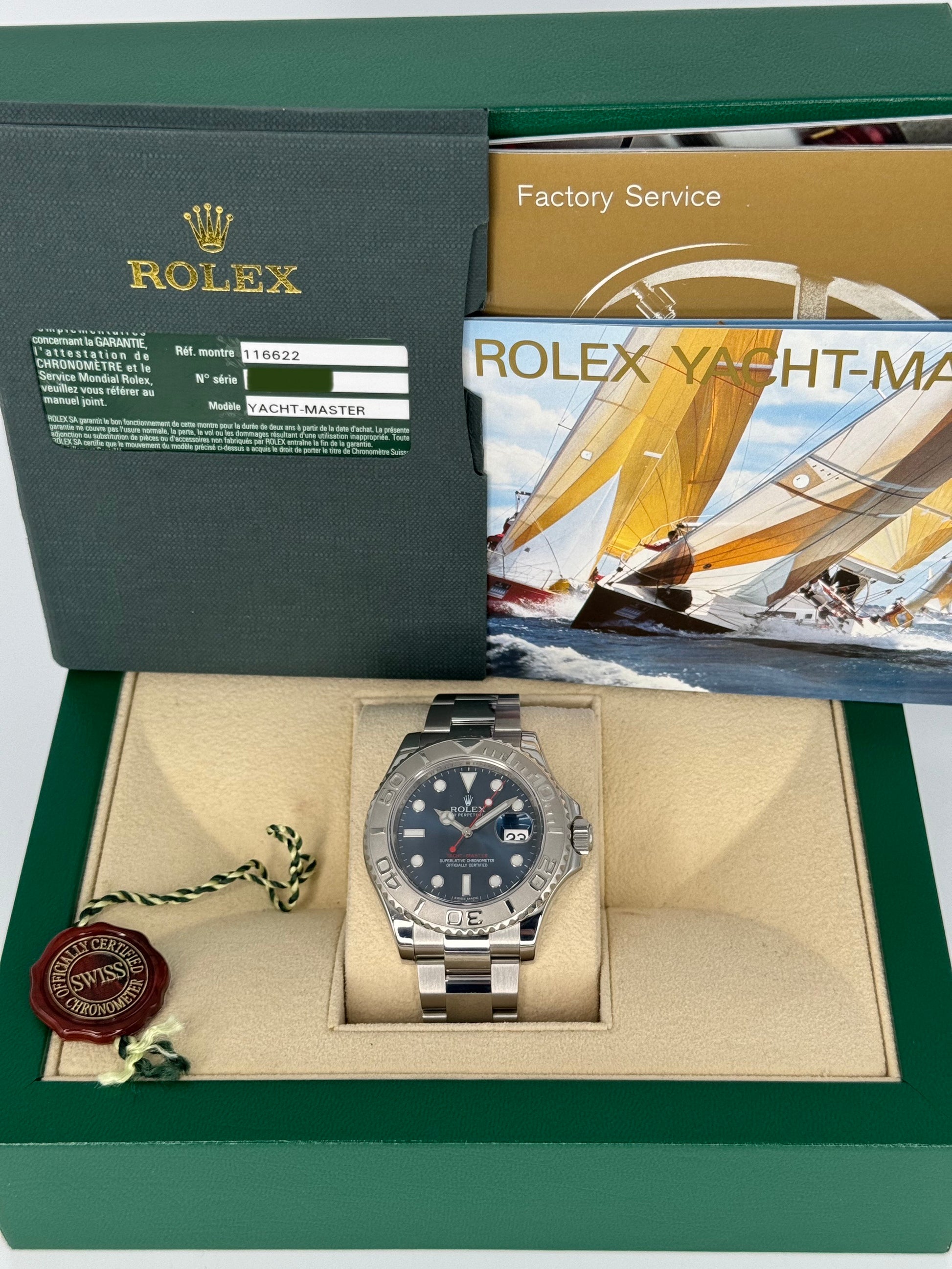 2019 Rolex Yacht-Master 40mm 116622 Stainless Steel Blue Dial - MyWatchLLC