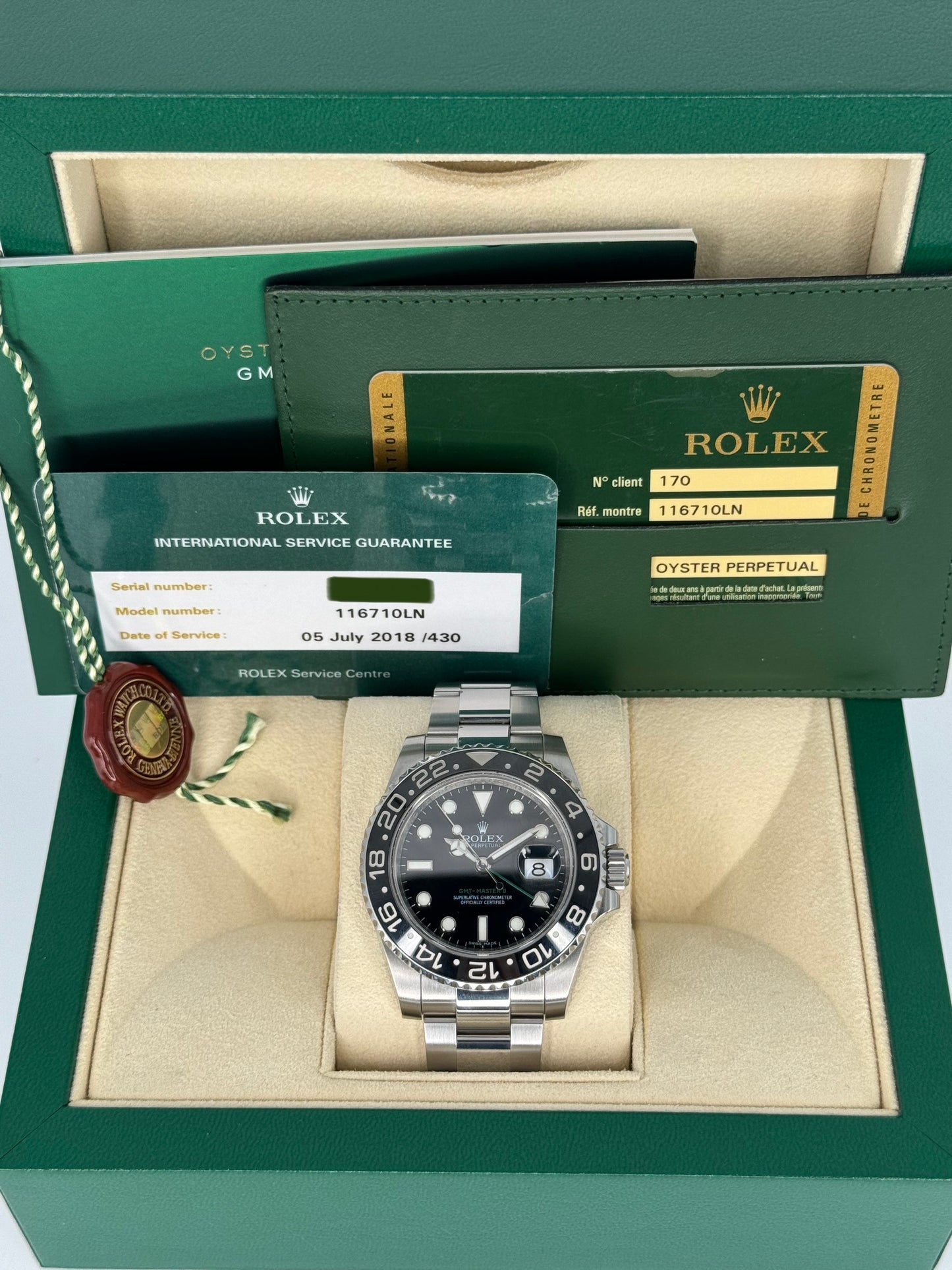 2013 Rolex GMT-Master II 40mm 116710LN Stainless Steel Black Dial - MyWatchLLC