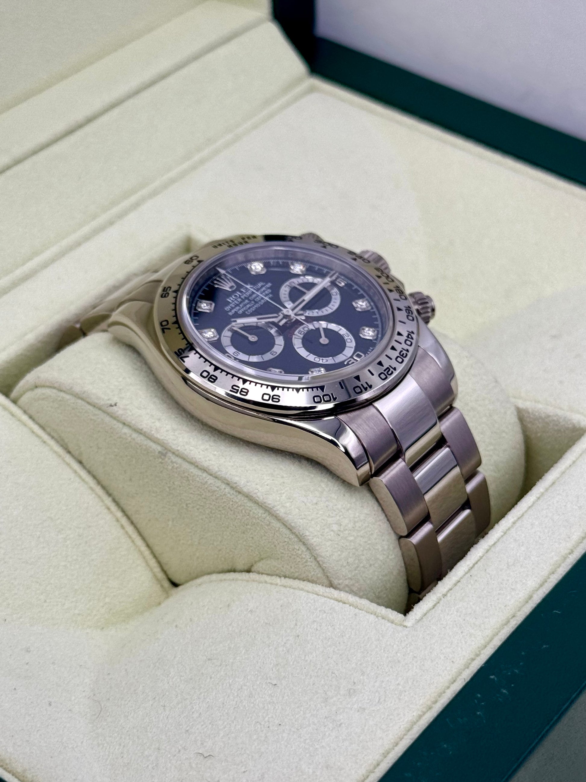 2009 Rolex Daytona 40mm 116509 White Gold Black Diamond Dial - MyWatchLLC