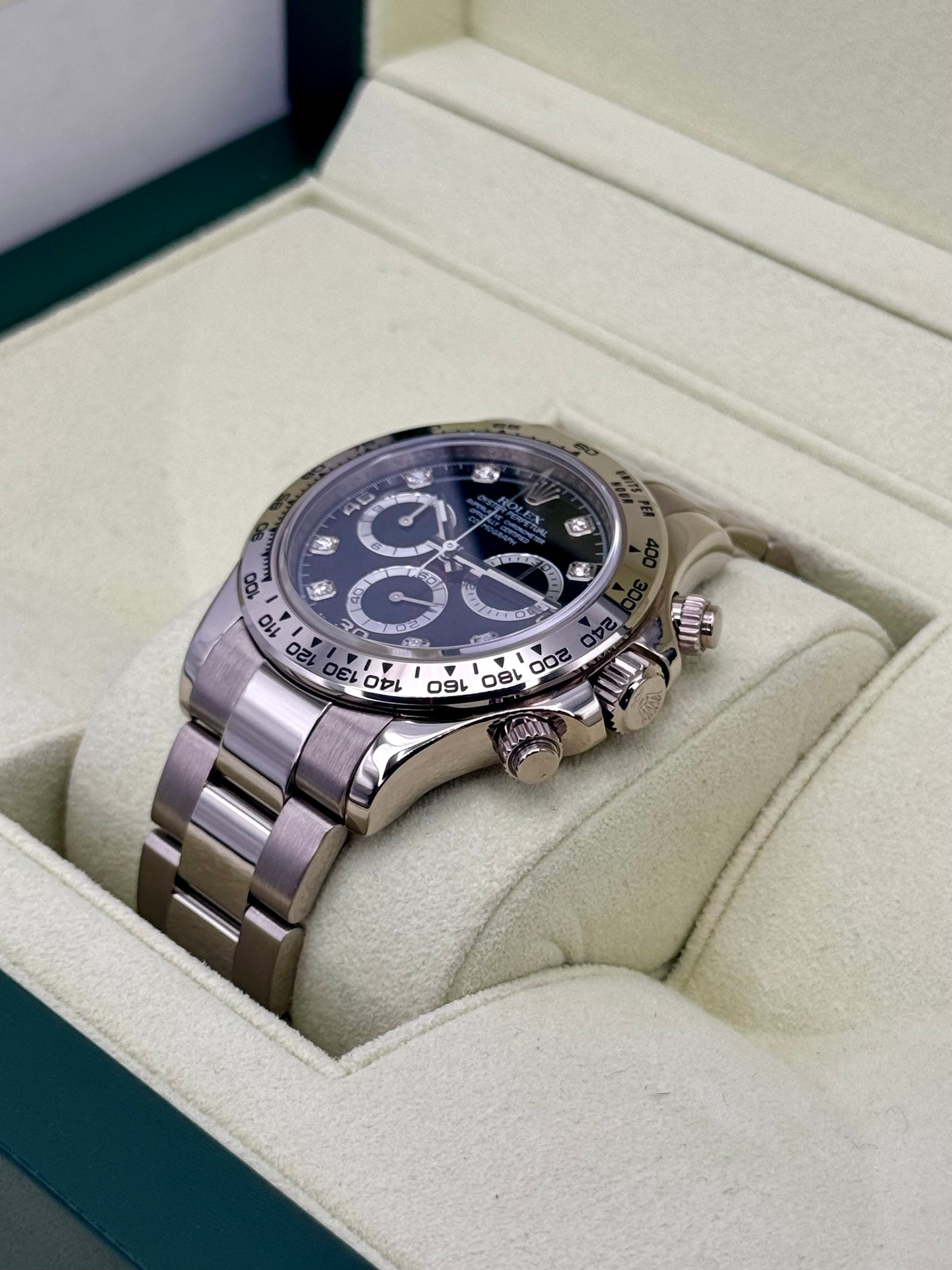 2009 Rolex Daytona 40mm 116509 White Gold Black Diamond Dial - MyWatchLLC