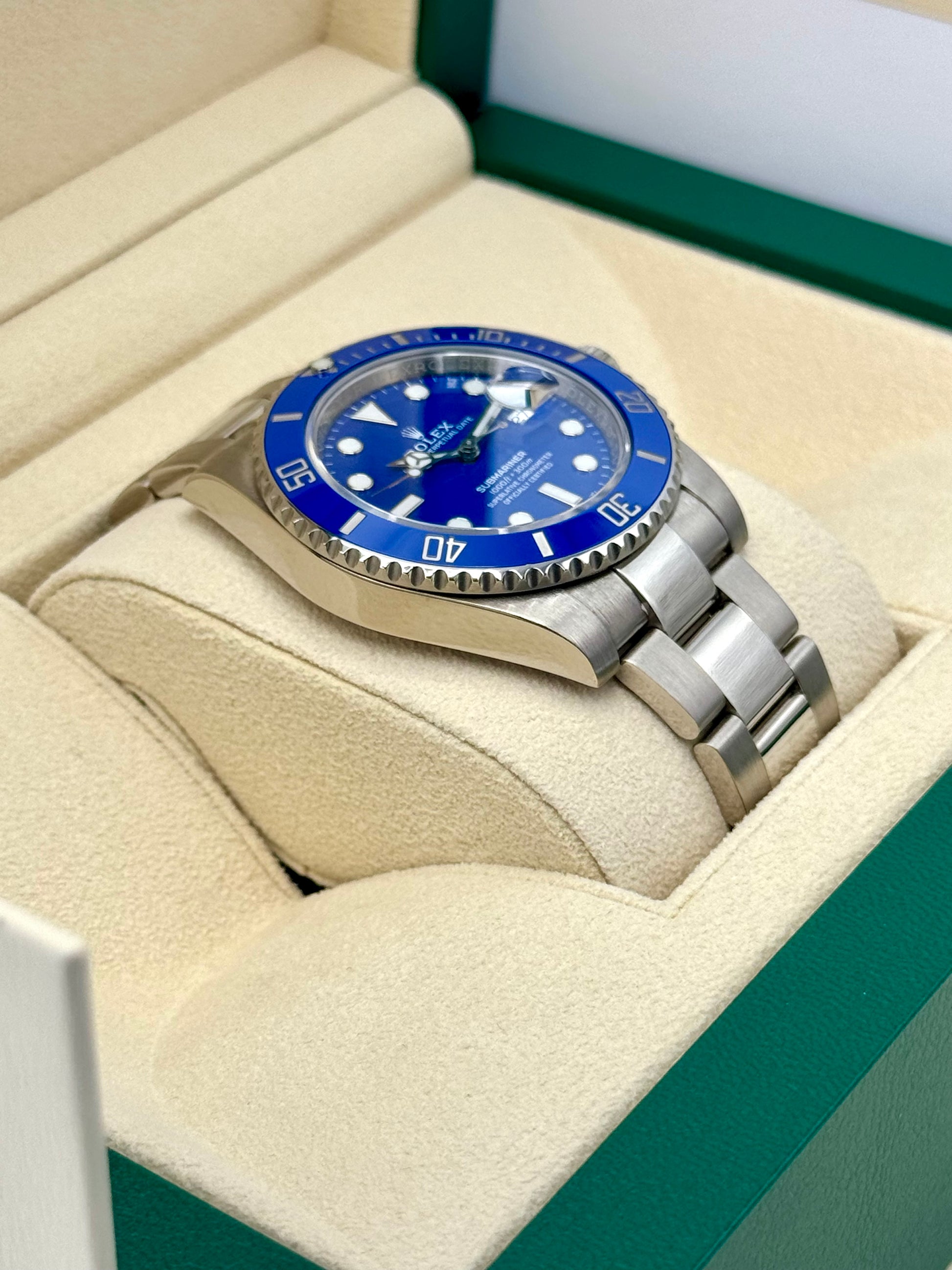 2018 Rolex Submariner "Smurf" 40mm 116619LB White Gold Blue Dial - MyWatchLLC