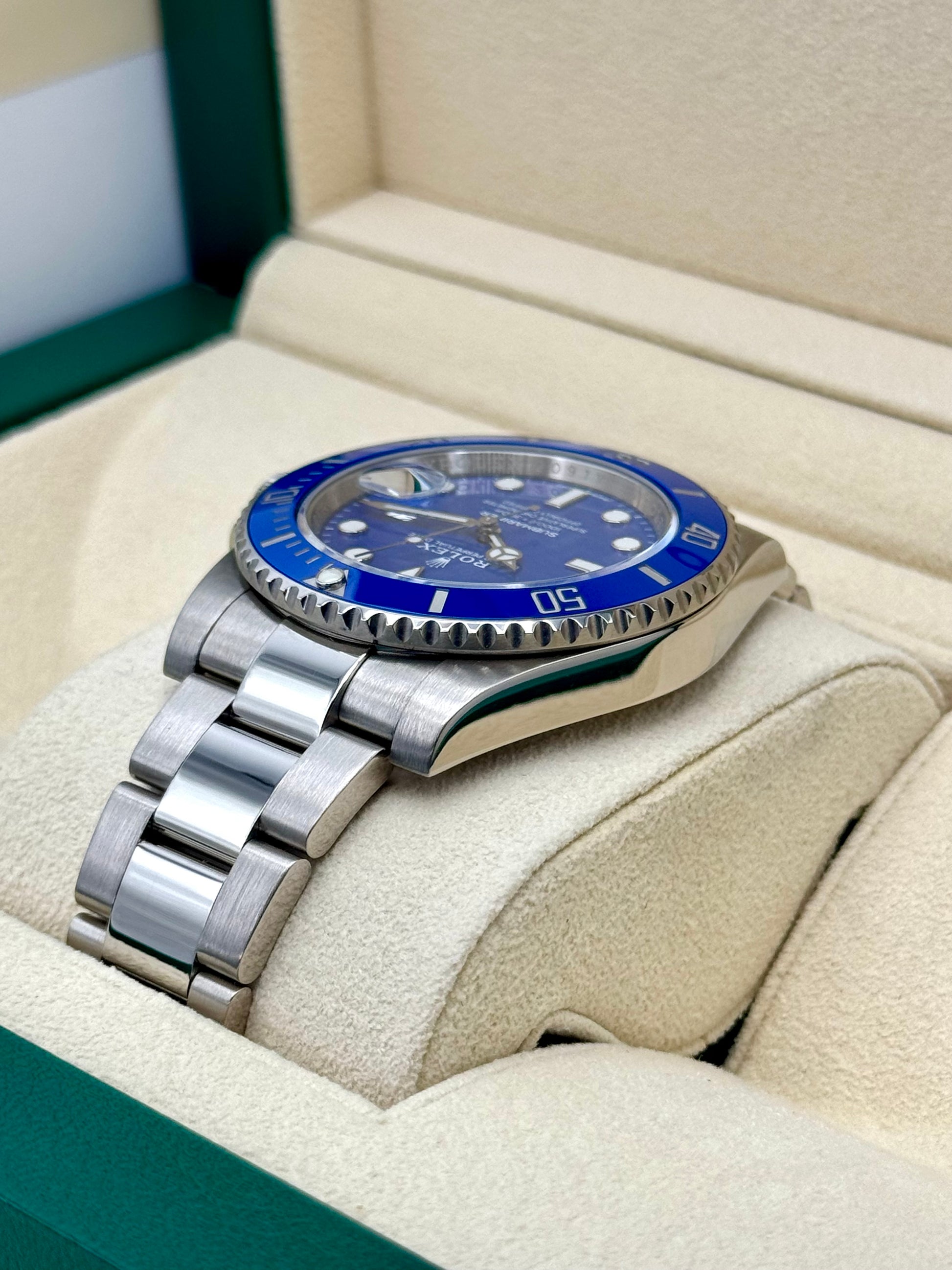 2018 Rolex Submariner "Smurf" 40mm 116619LB White Gold Blue Dial - MyWatchLLC