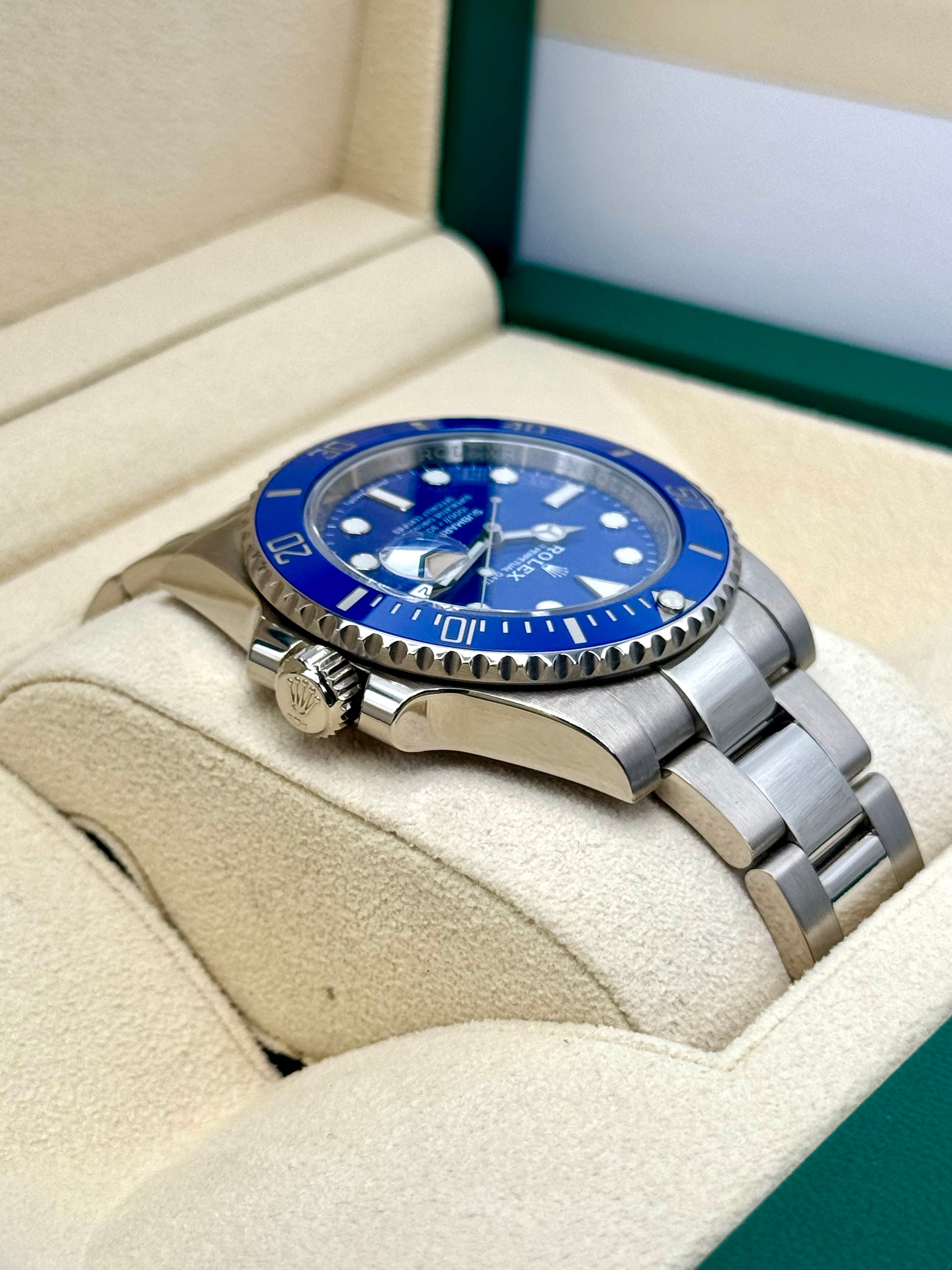 2018 Rolex Submariner "Smurf" 40mm 116619LB White Gold Blue Dial - MyWatchLLC