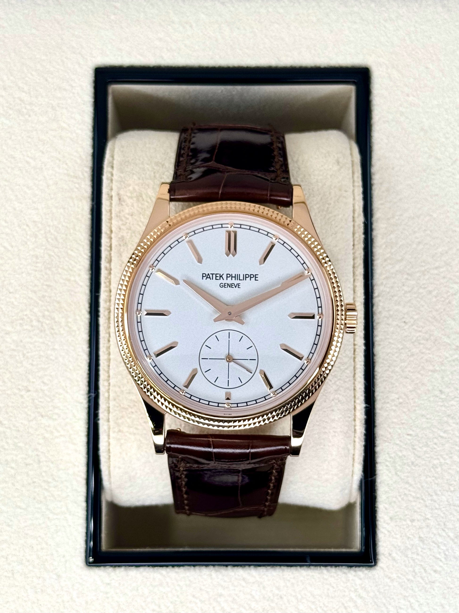 Patek Philippe Calatrava 40mm 6119R Rose Gold White Dial - MyWatchLLC