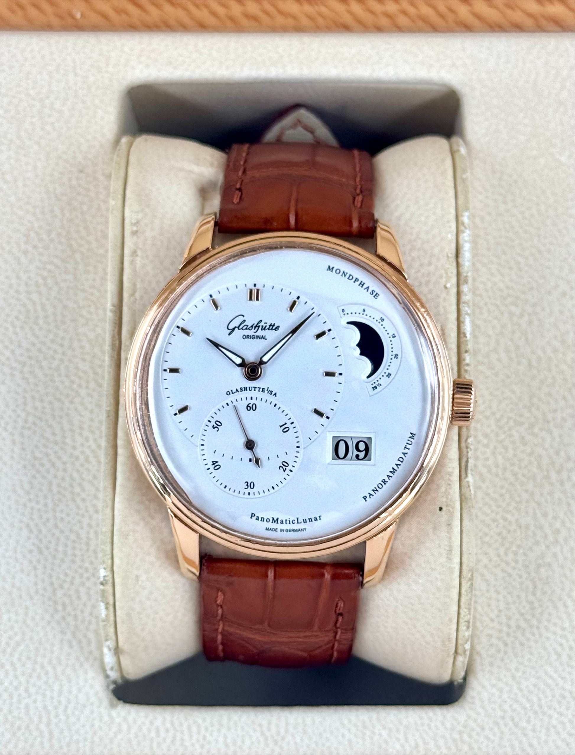 Glashütte Original PanoMaticLunar 40mm 1-90-02-45-35-62 Red Gold - MyWatchLLC