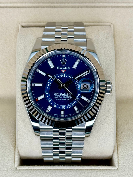 NEW 2023 Rolex Sky-Dweller 42mm 326934 Stainless Steel Jubilee Blue Dial - MyWatchLLC