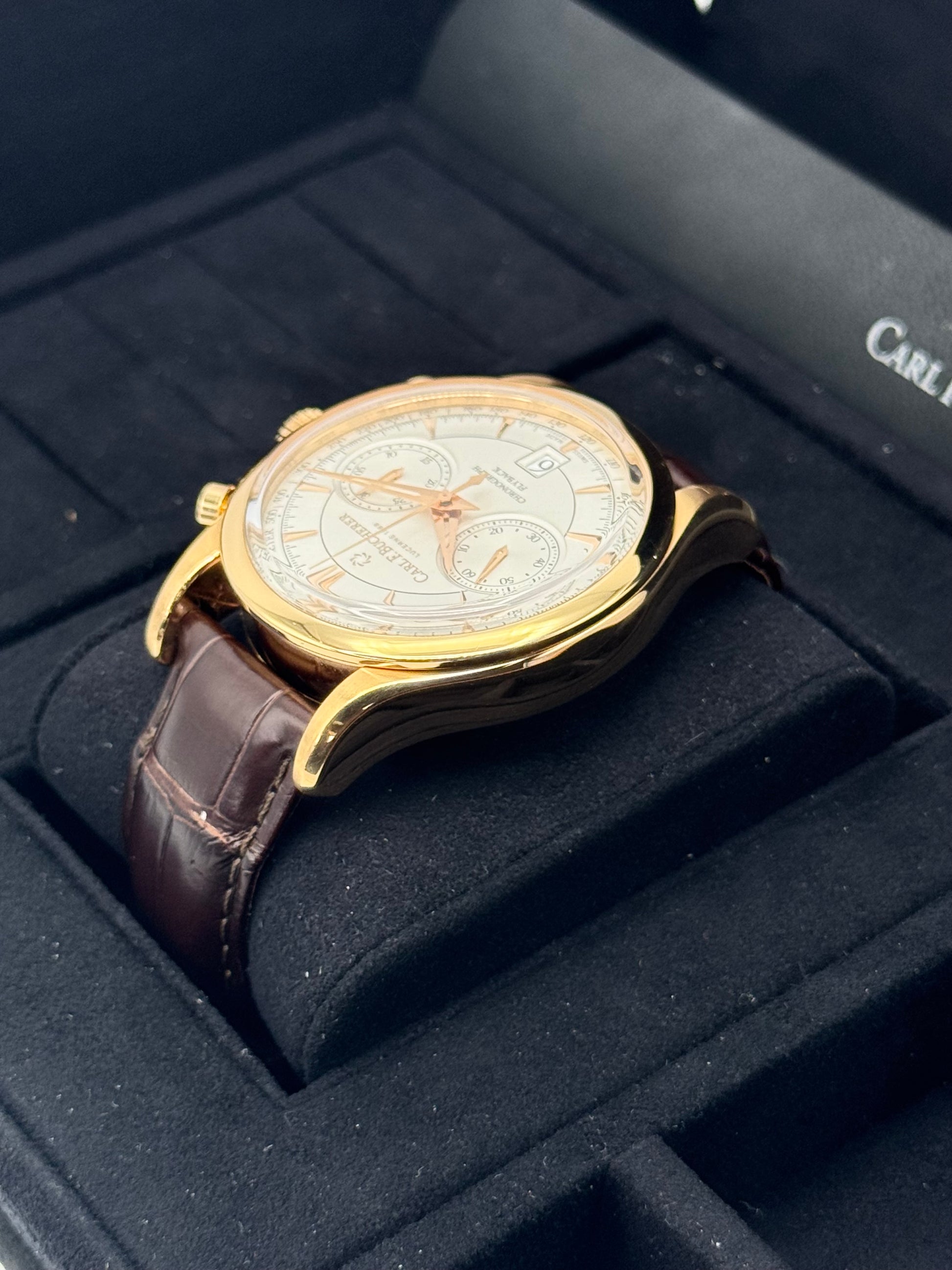 2020 Carl F. Bucherer Manero Flyback 43mm Rose Gold Silver Dial - MyWatchLLC