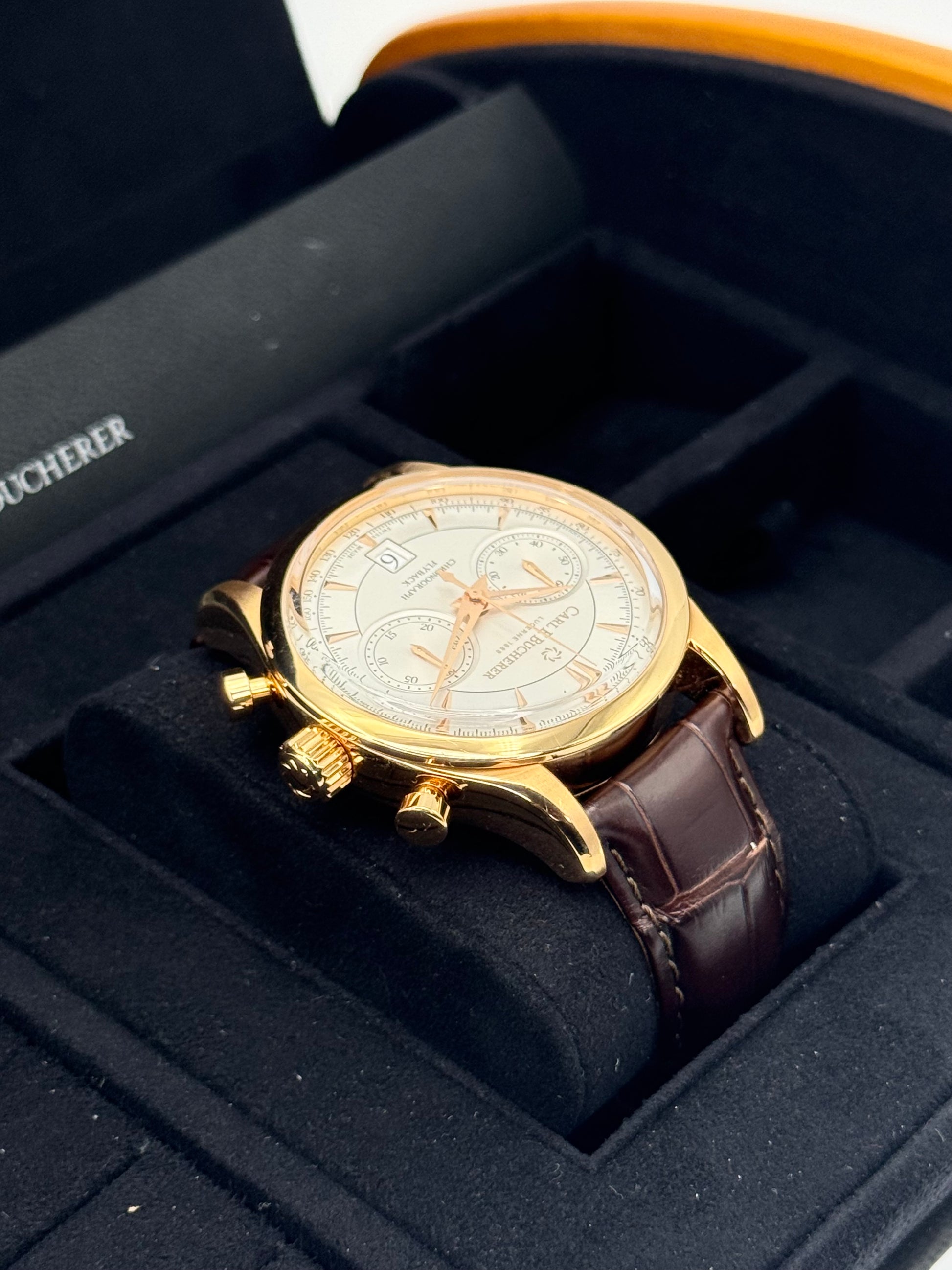 2020 Carl F. Bucherer Manero Flyback 43mm Rose Gold Silver Dial - MyWatchLLC