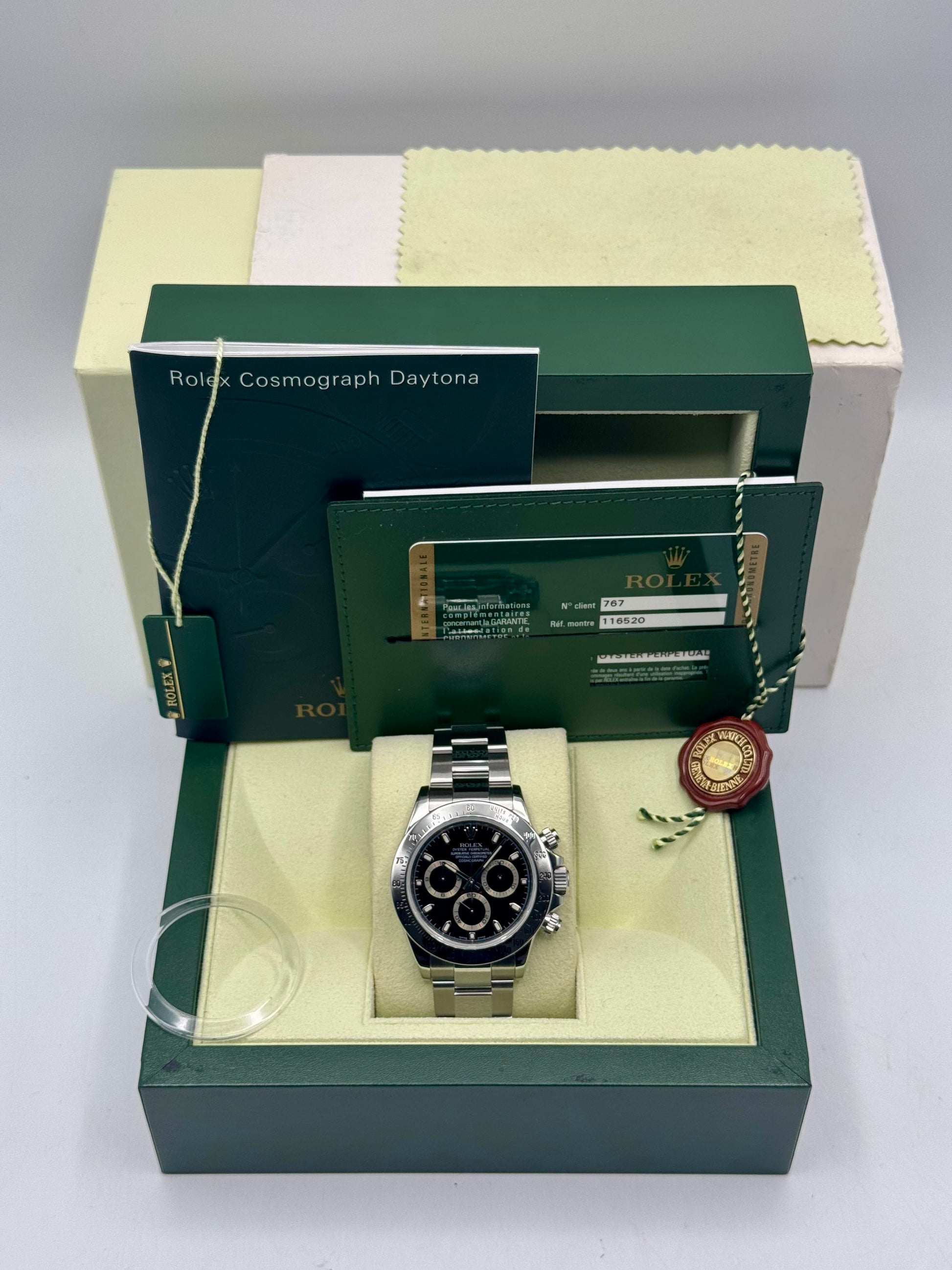 2009 Rolex Daytona 40mm 116520 Stainless Steel Black Dial - MyWatchLLC