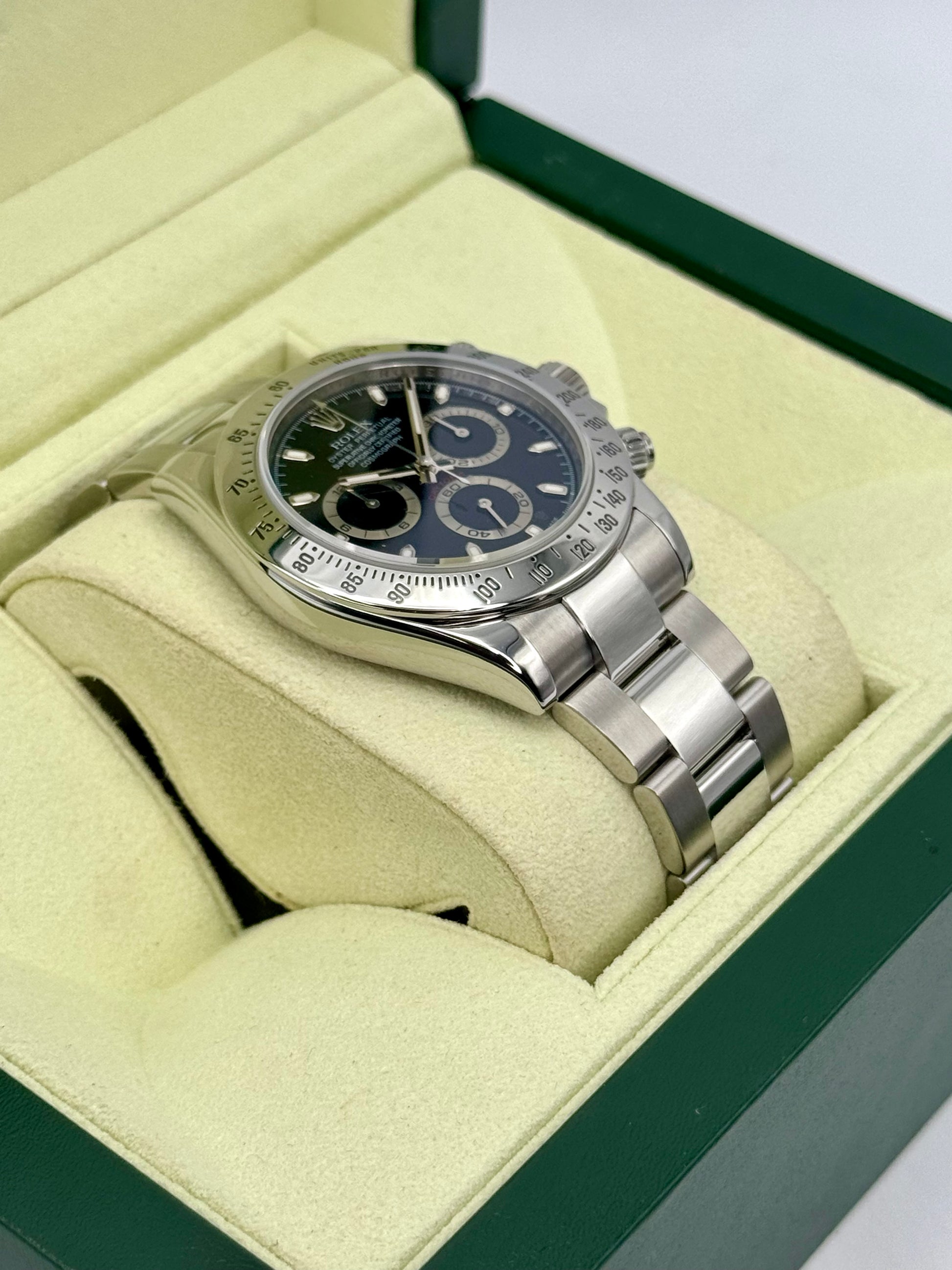 2009 Rolex Daytona 40mm 116520 Stainless Steel Black Dial - MyWatchLLC