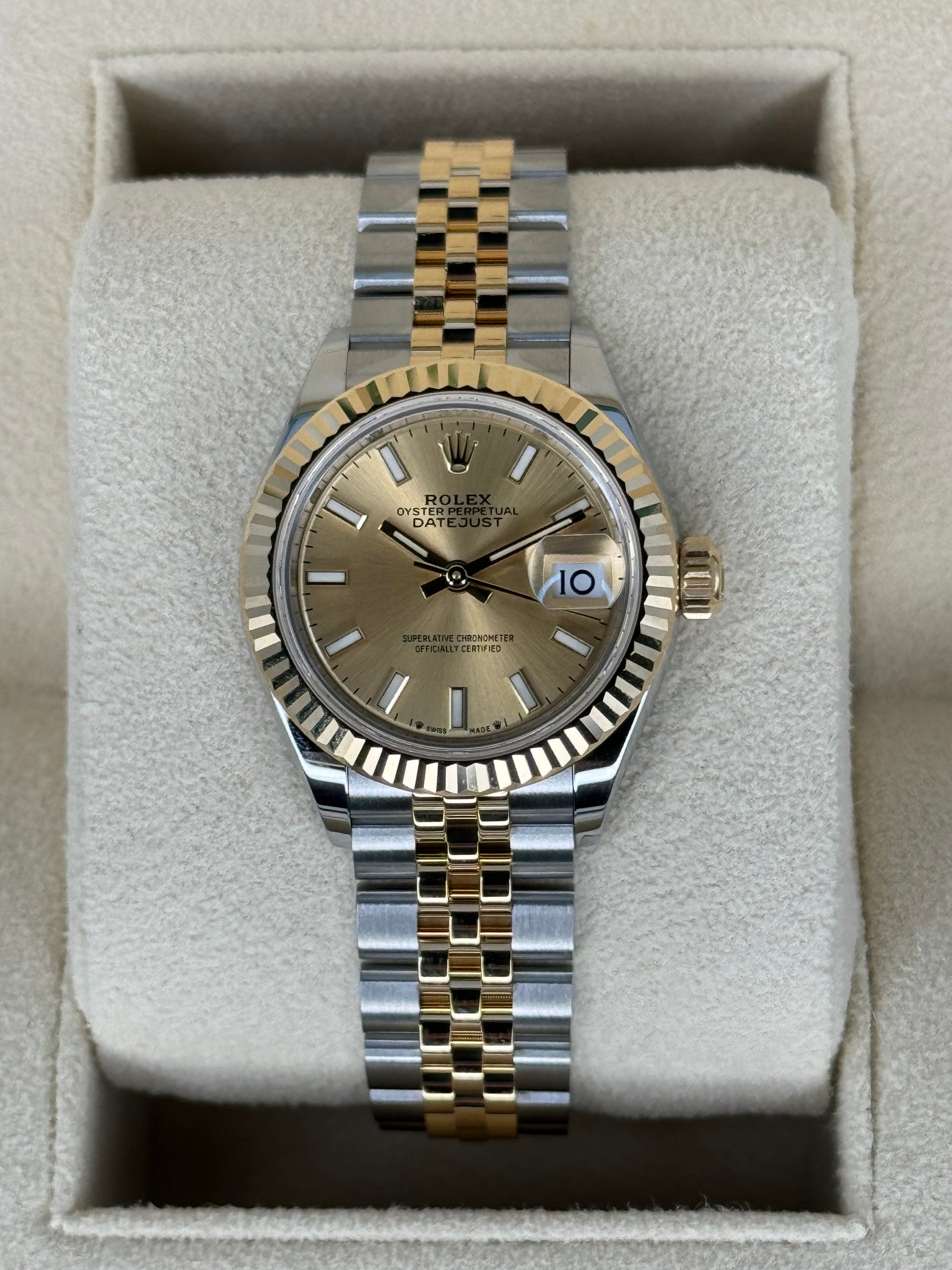 NEW 2023 Rolex Lady Datejust 28mm 279173 Jubilee Champagne Dial - MyWatchLLC