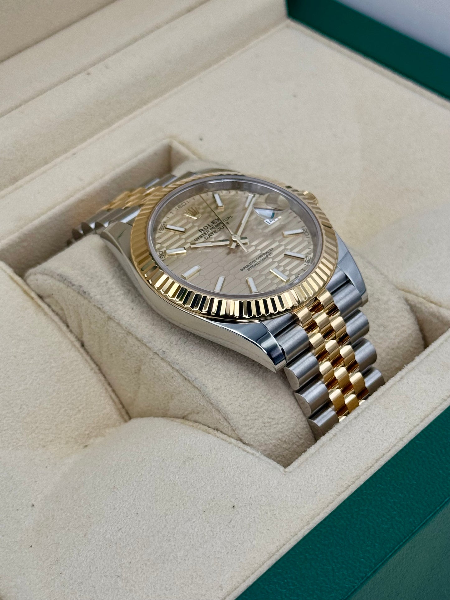 2022 Rolex Datejust 41mm 126333 Two-Tone Jubilee Champagne Motif Dial - MyWatchLLC