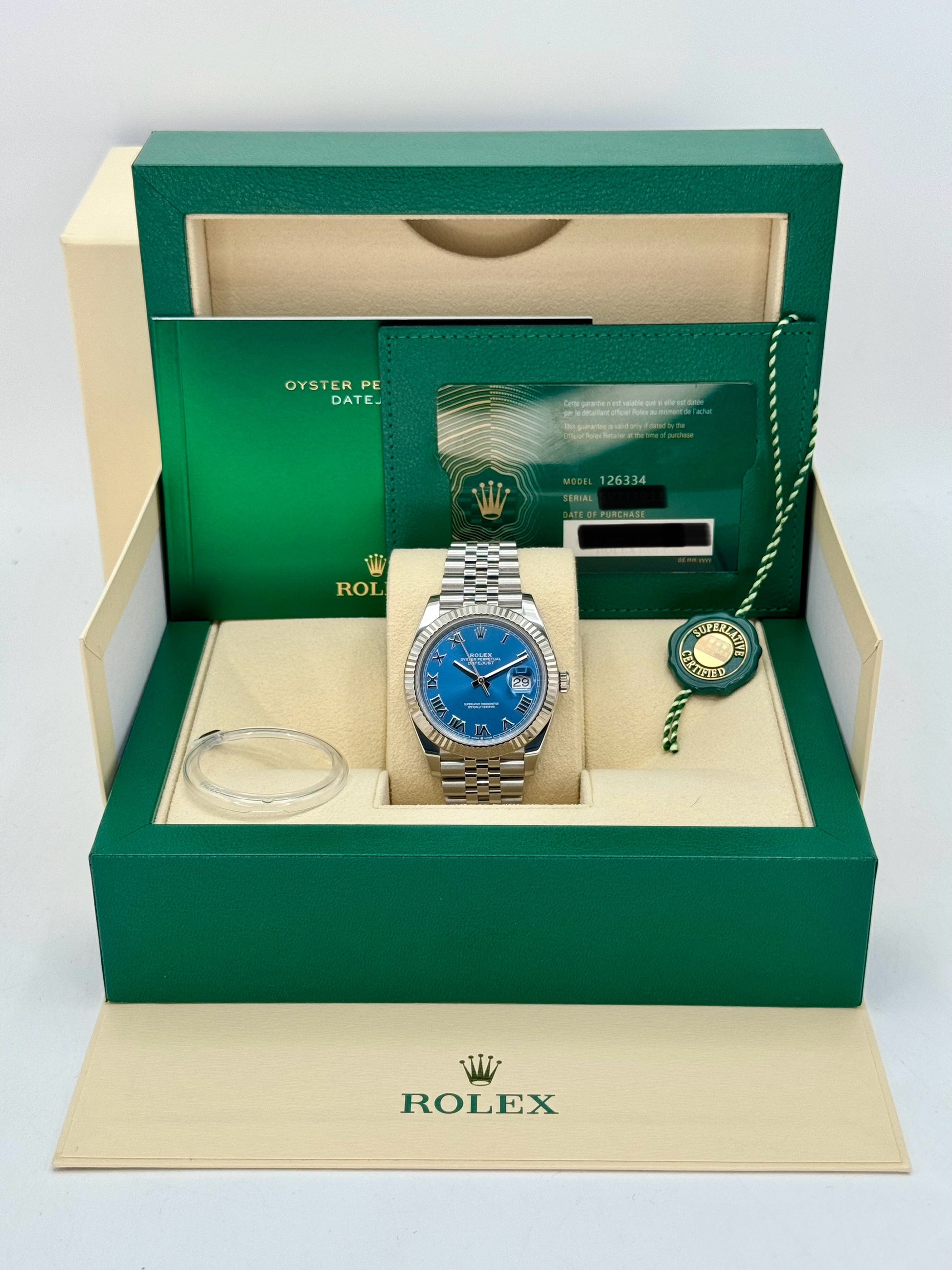 2022 Rolex Datejust 41mm 126334 Stainless Steel Jubilee Blue Dial - MyWatchLLC