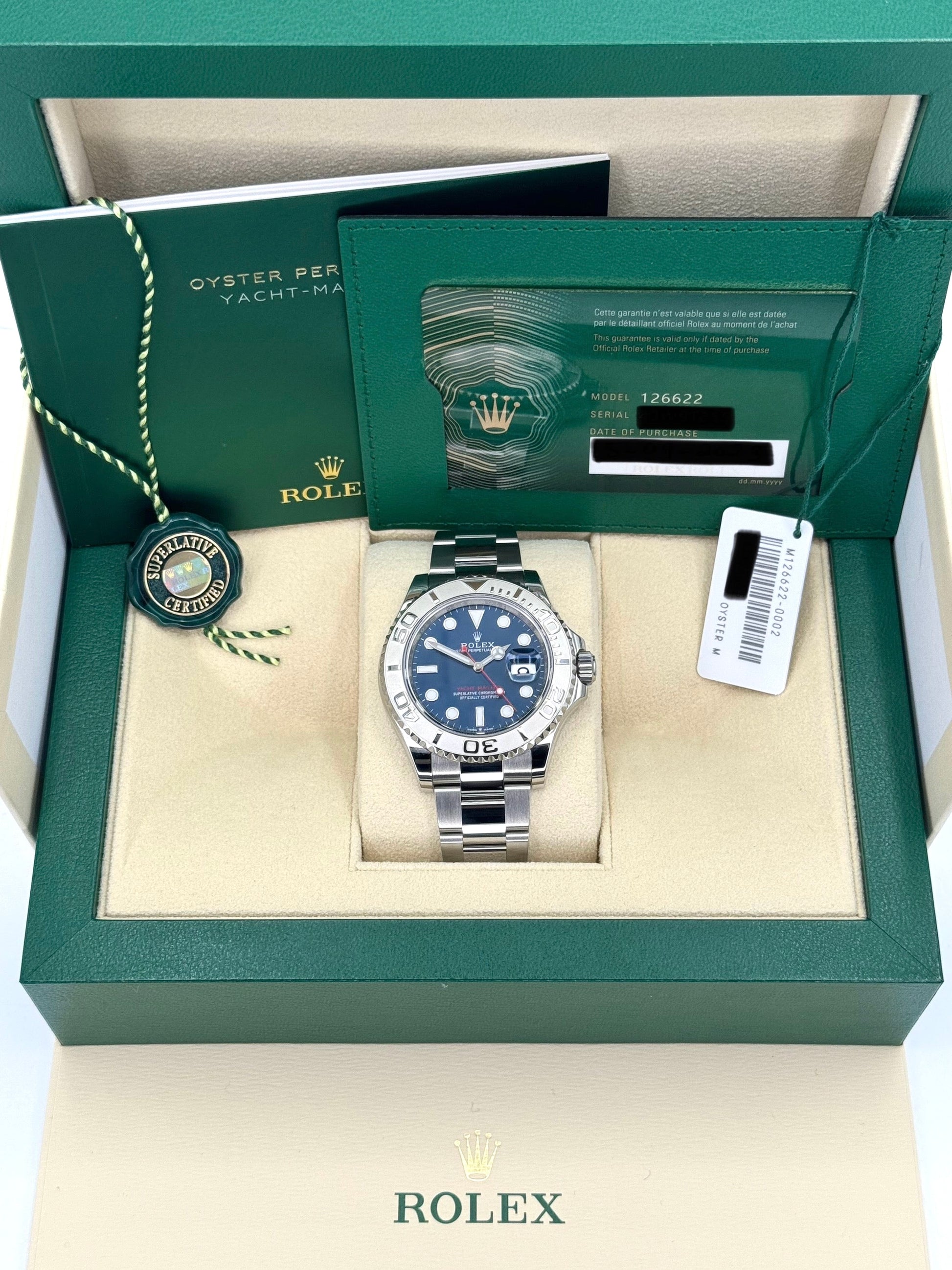 2023 Rolex Yacht-Master 40m 126622 Stainless Steel Blue Dial - MyWatchLLC