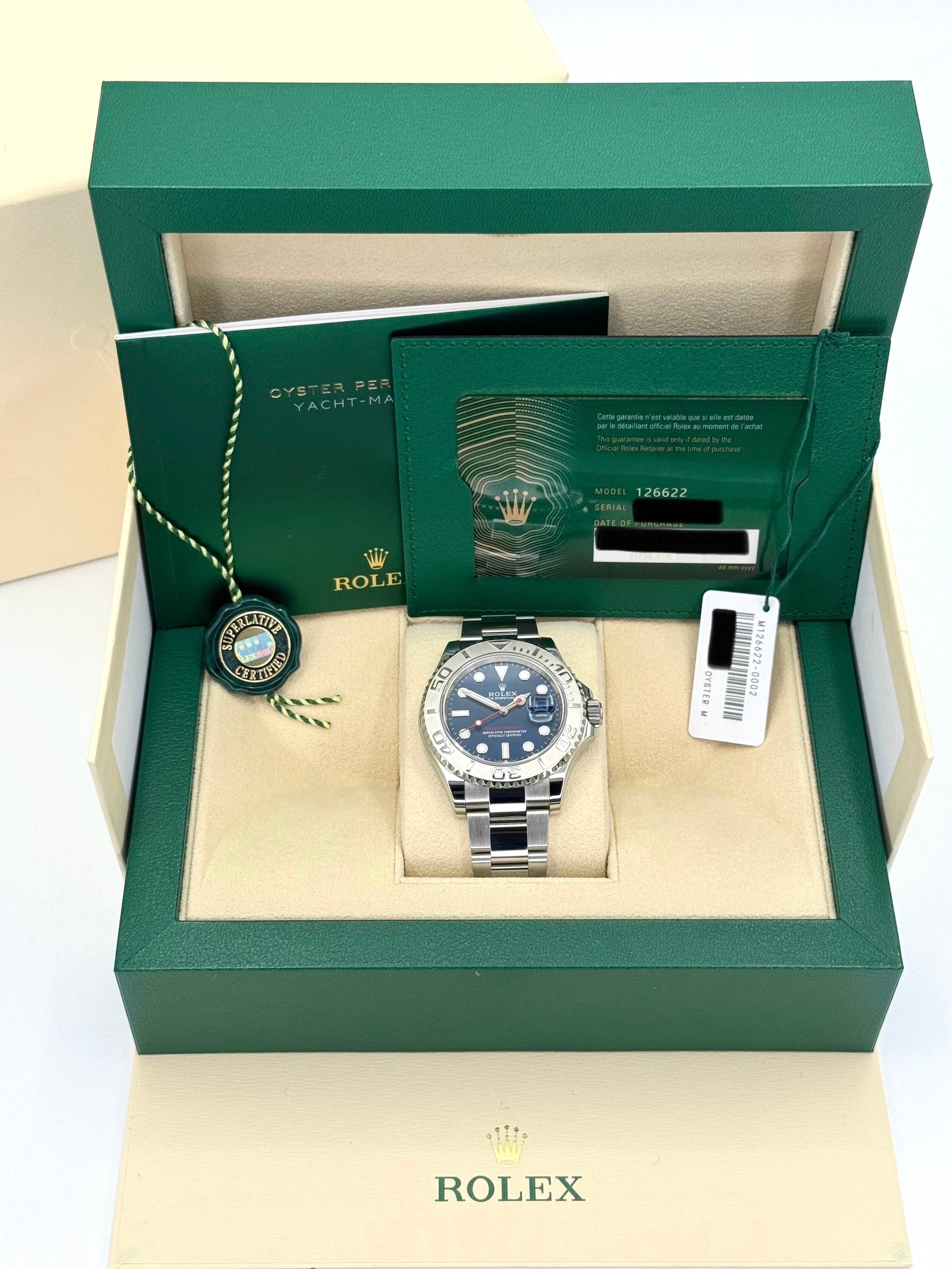 2023 Rolex Yacht-Master 40m 126622 Stainless Steel Blue Dial - MyWatchLLC