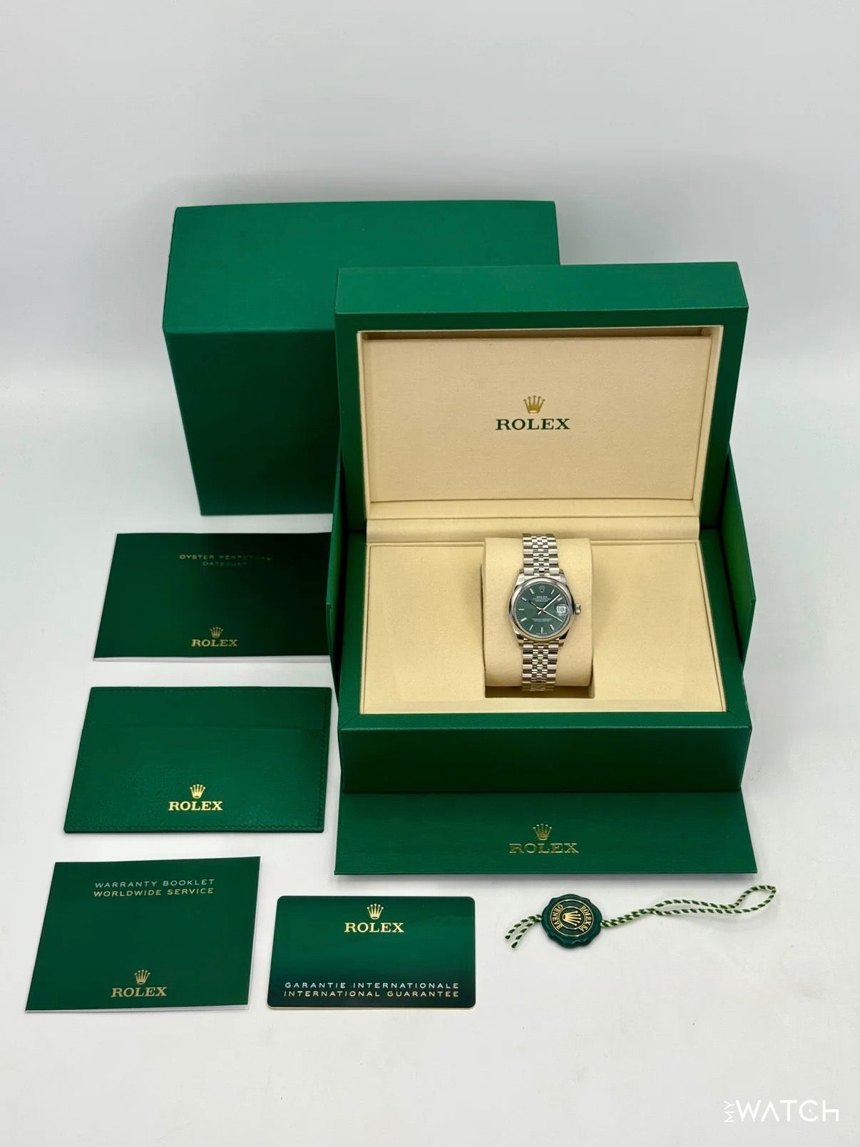 NEW 2025 Rolex Datejust 31mm 278240 Stainless Steel Jubilee Mint Green Dial - MyWatchLLC