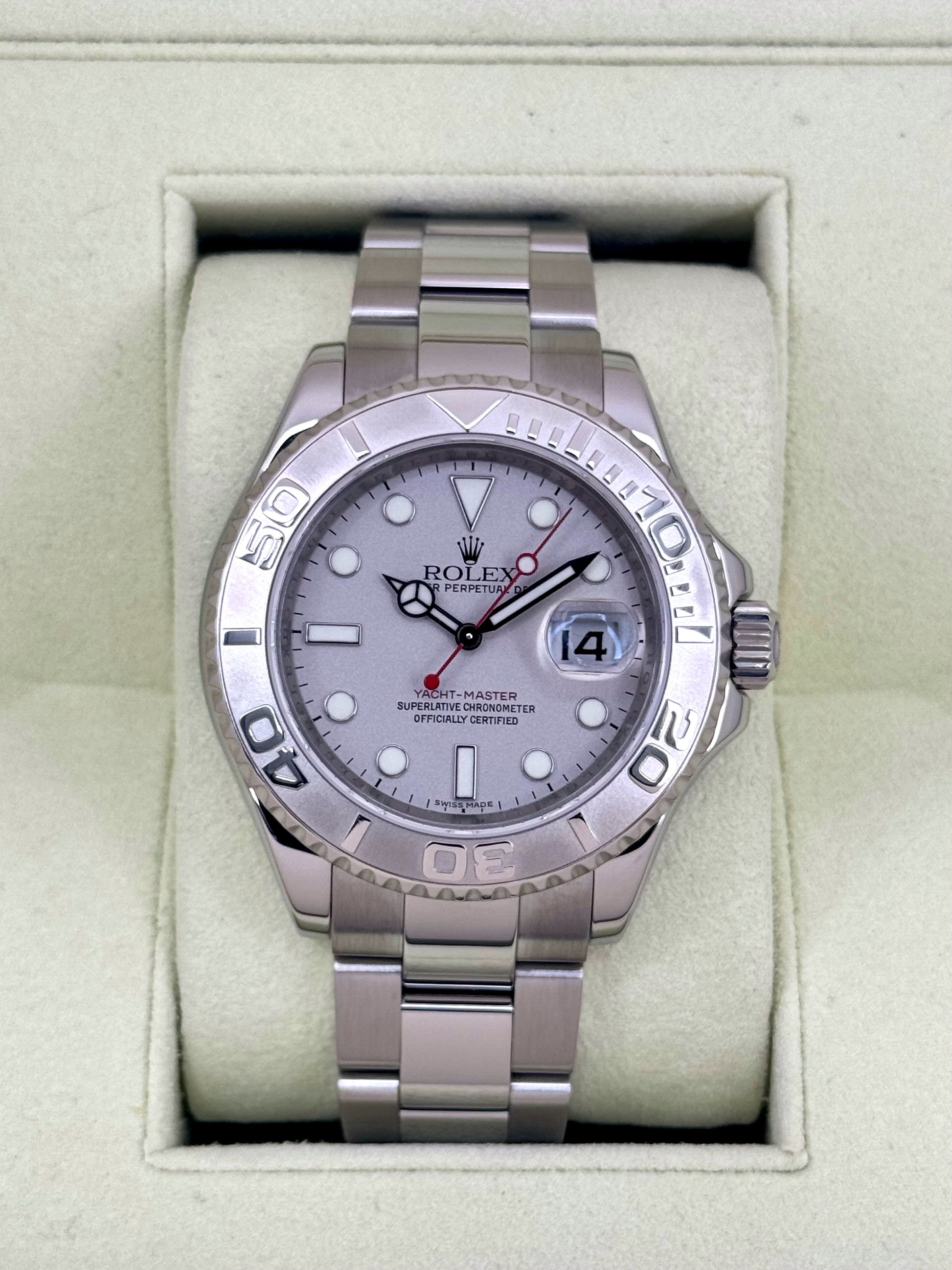 2010 Rolex Yacht-Master 40mm 16622 Platinum Bezel and Dial - MyWatchLLC