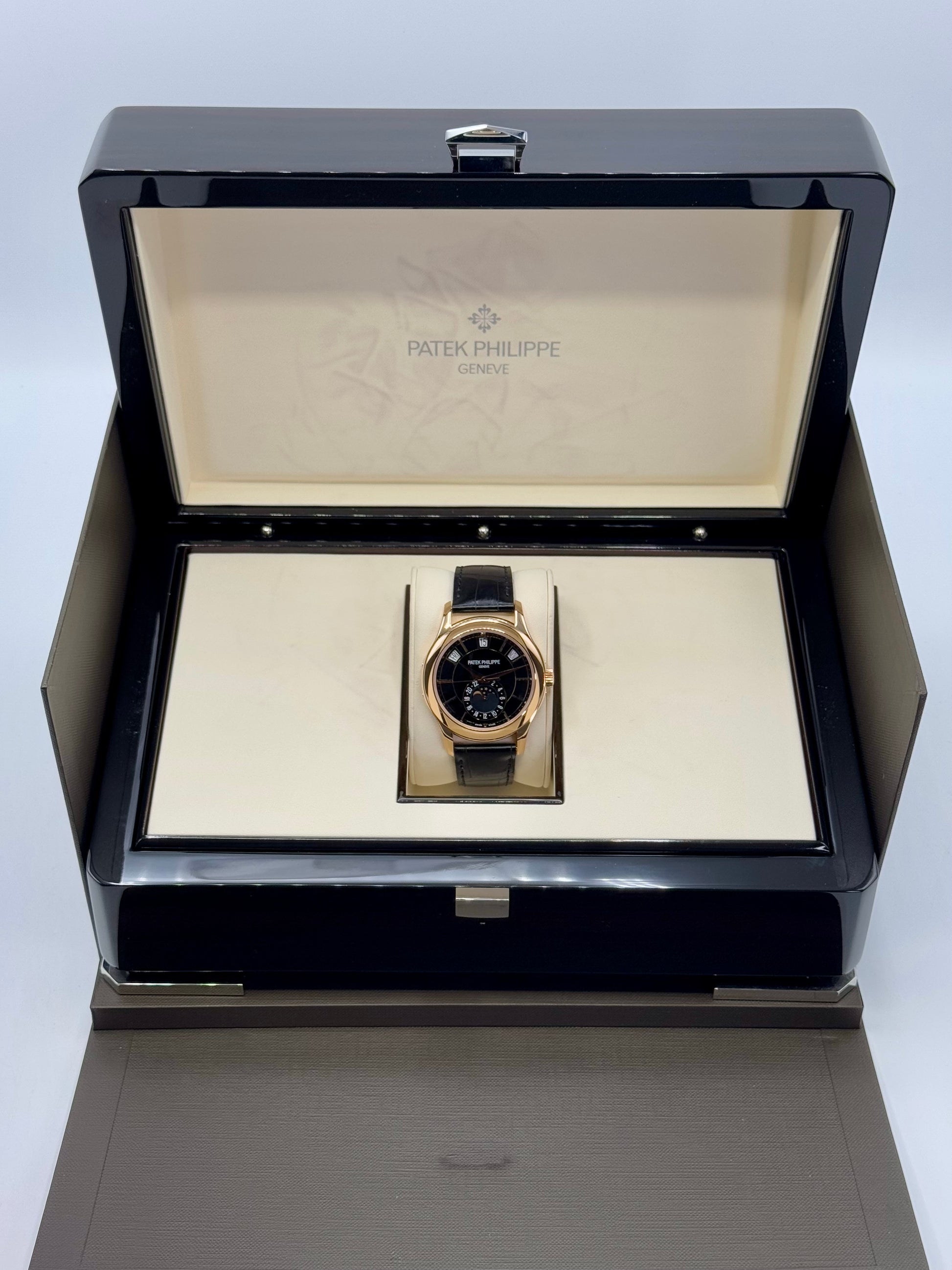 2014 Patek Philippe Annual Calender 40mm 5205R Rose Gold Black Dial - MyWatchLLC