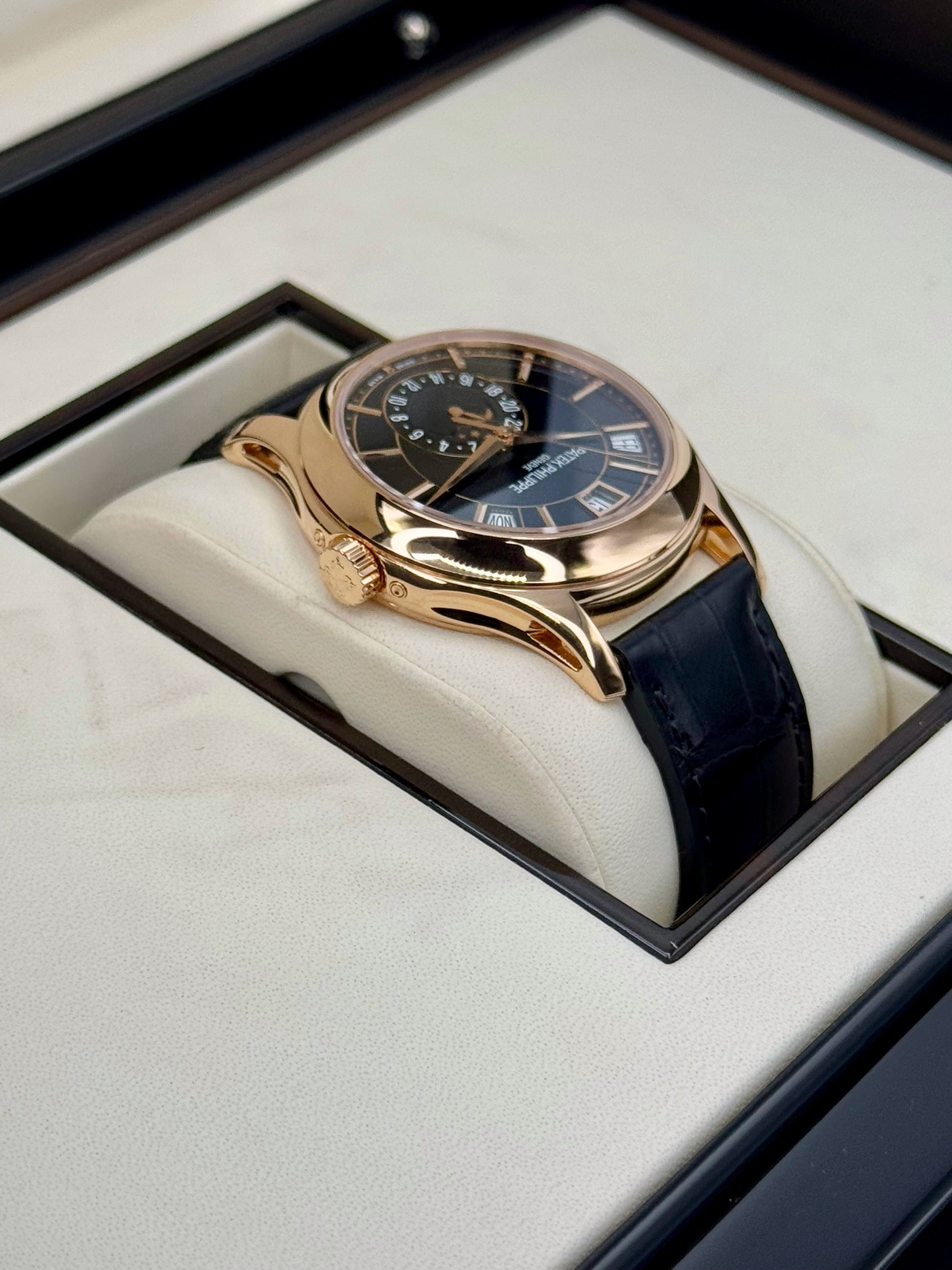 2014 Patek Philippe Annual Calender 40mm 5205R Rose Gold Black Dial - MyWatchLLC