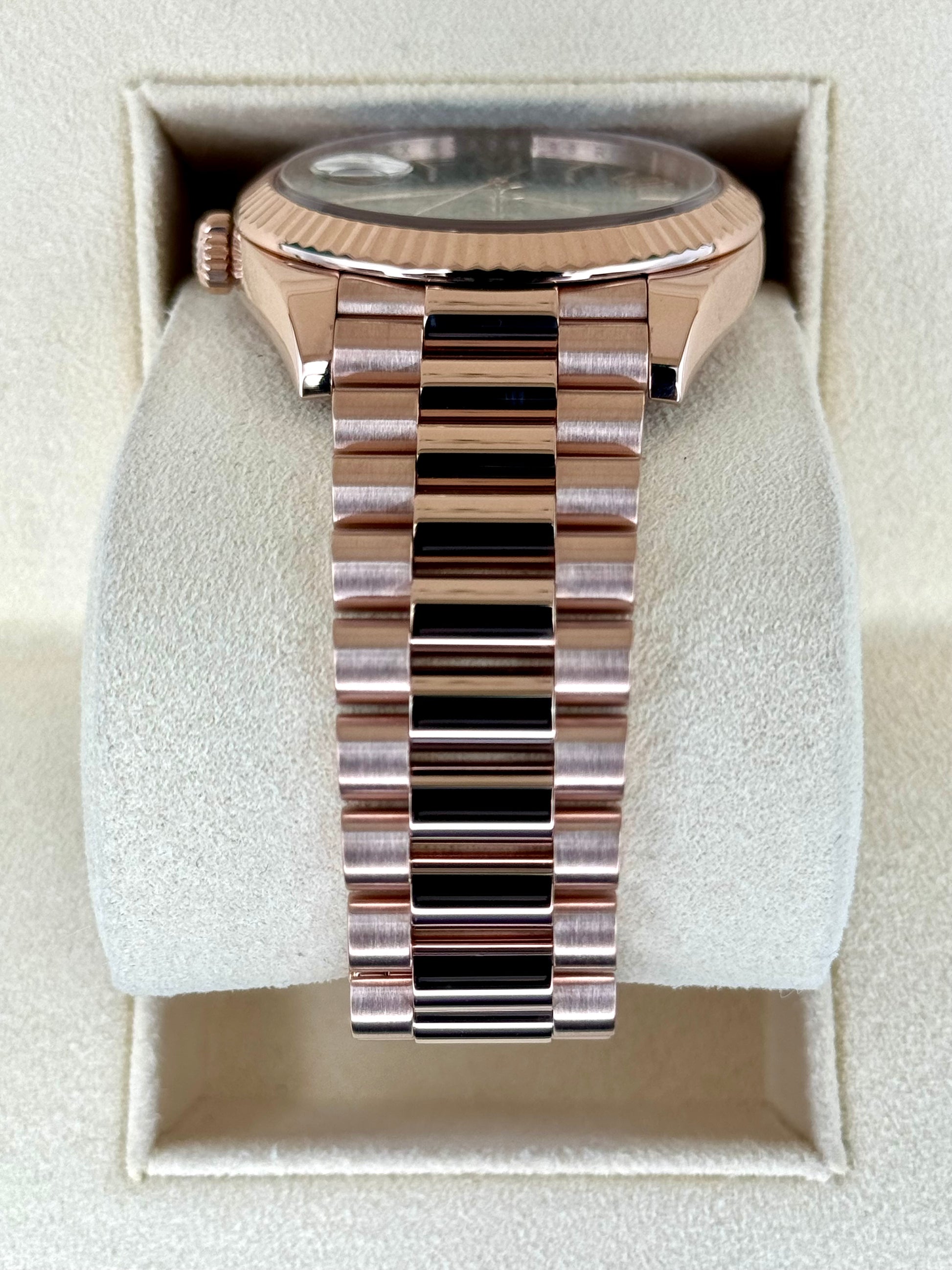 2019 Rolex Day-Date 40mm 228235 Presidential Rose Gold Olive Dial - MyWatchLLC