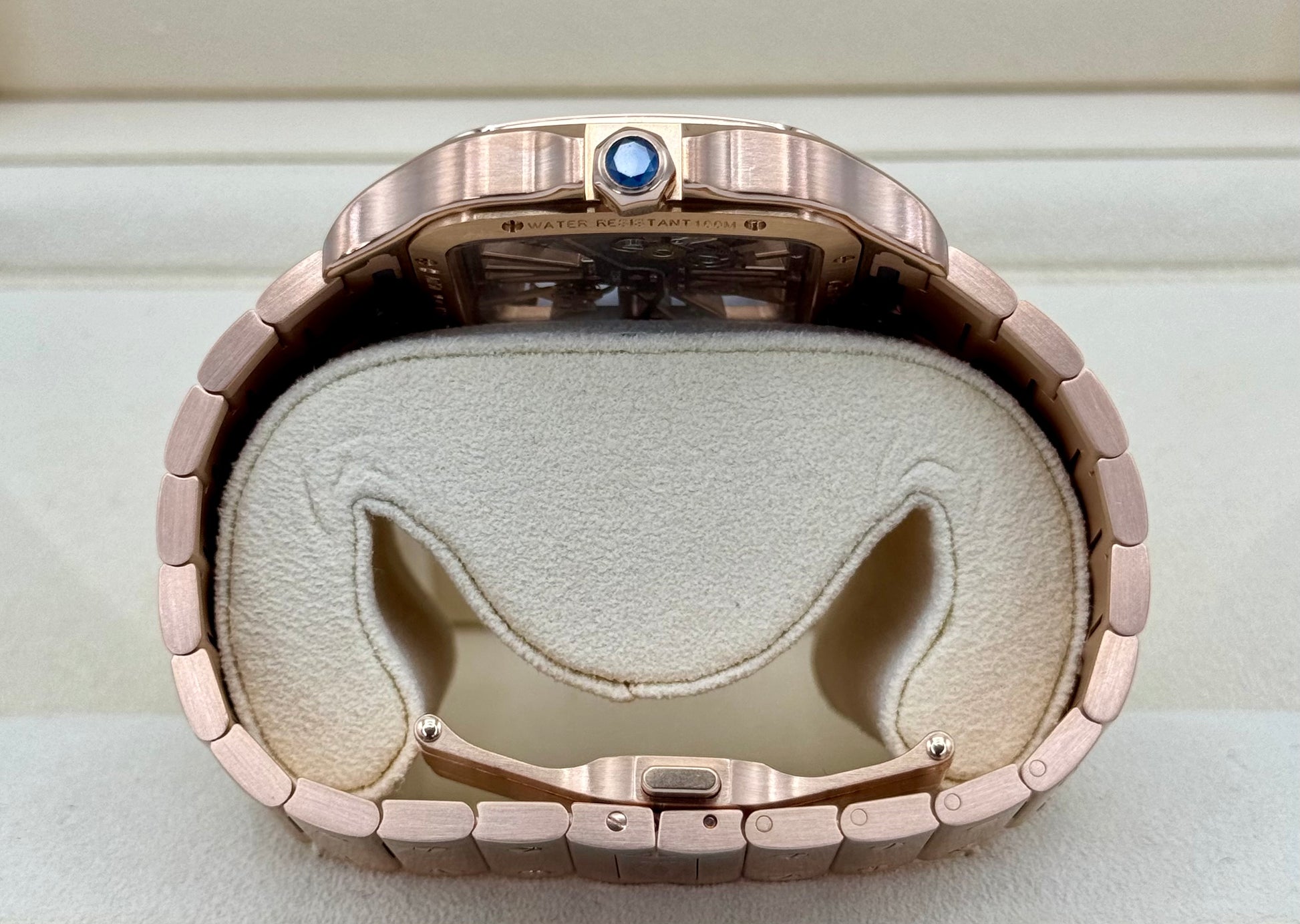 2020 Santos De Cartier 39.8mm WHSA0016 Rose Gold Skeleton Dial - MyWatchLLC