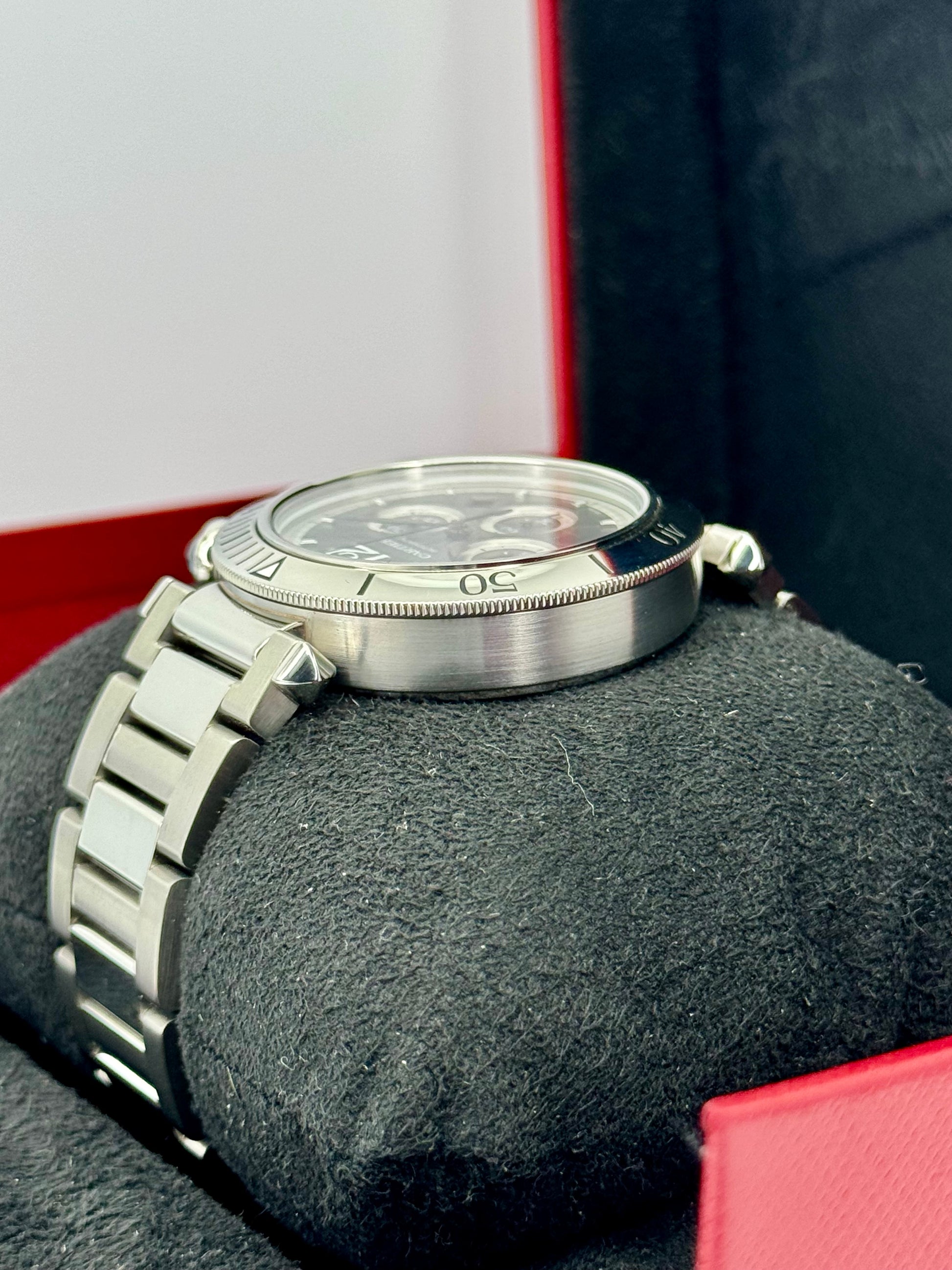 NEW 2023 Cartier Pasha 41mm Wspa0027 Chronograph Grey Dial - MyWatchLLC