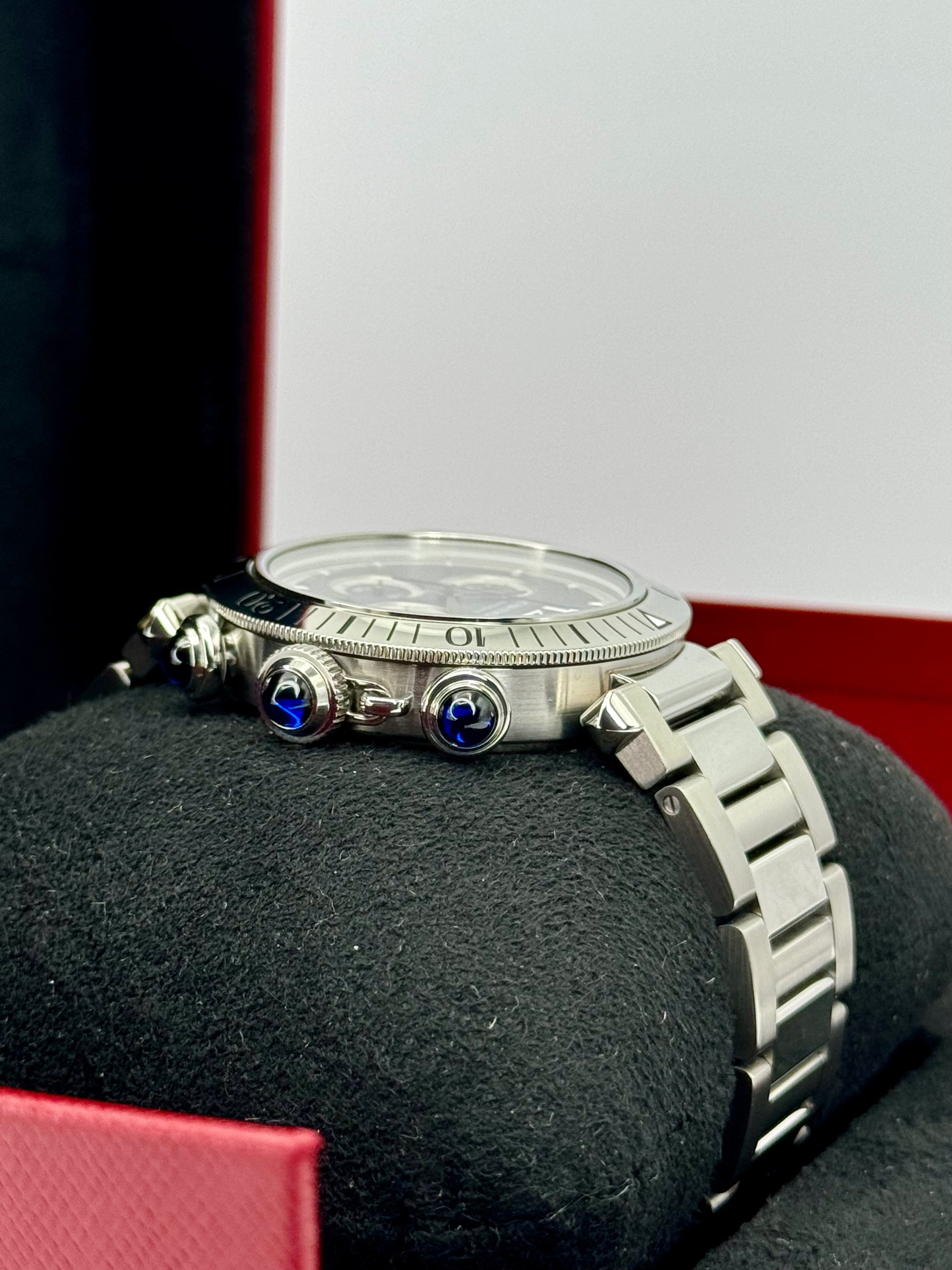 NEW 2023 Cartier Pasha 41mm Wspa0027 Chronograph Grey Dial - MyWatchLLC