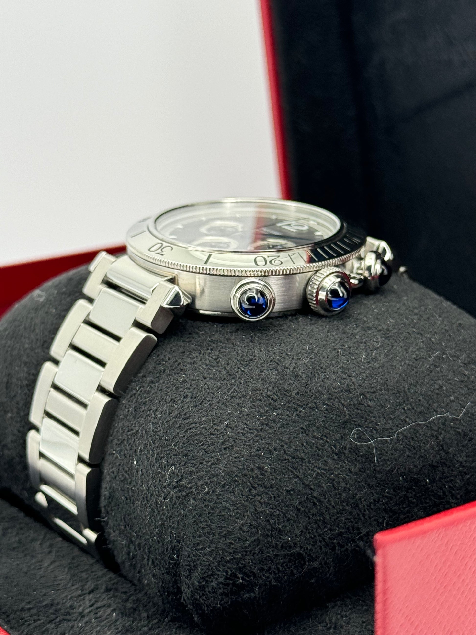 NEW 2023 Cartier Pasha 41mm Wspa0027 Chronograph Grey Dial - MyWatchLLC