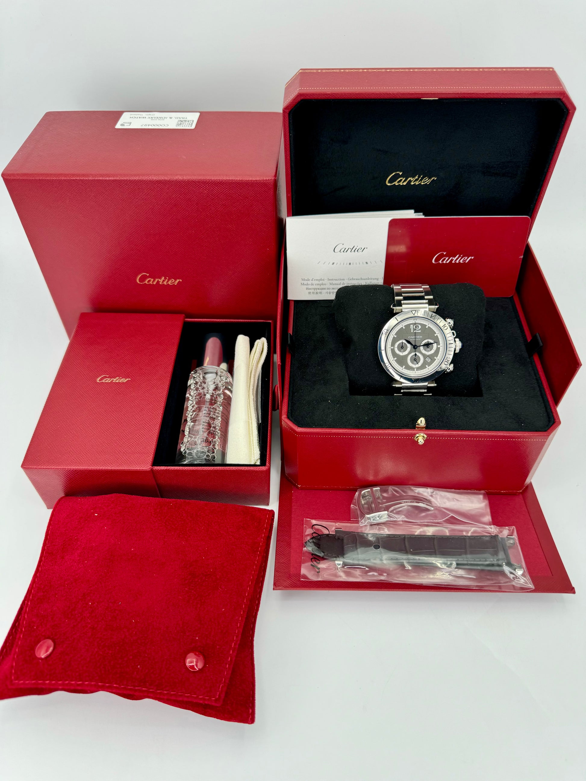 NEW 2023 Cartier Pasha 41mm Wspa0027 Chronograph Grey Dial - MyWatchLLC