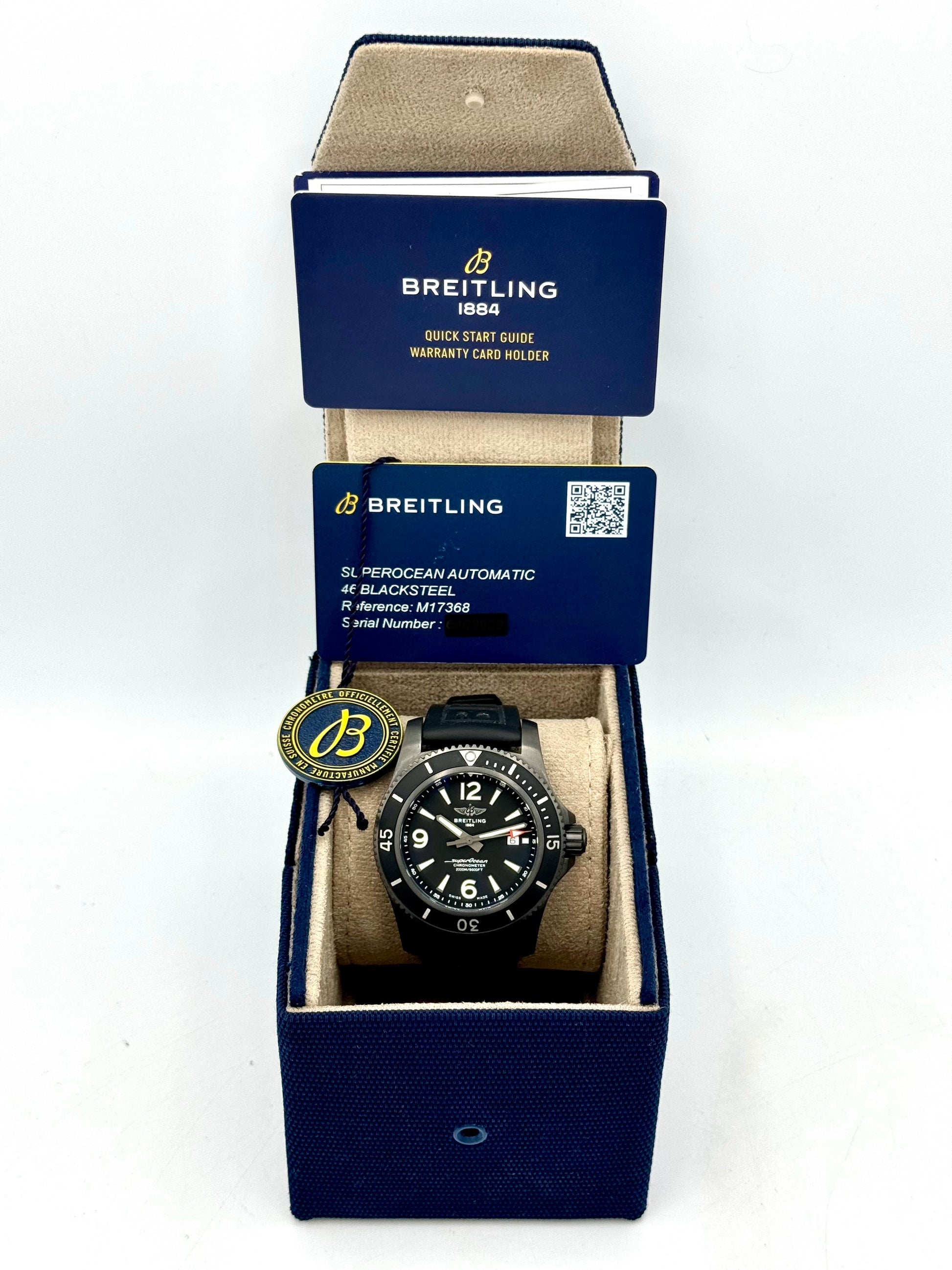 2022 Breitling Superocean Automatic 46mm M17368 Black Dial - MyWatchLLC