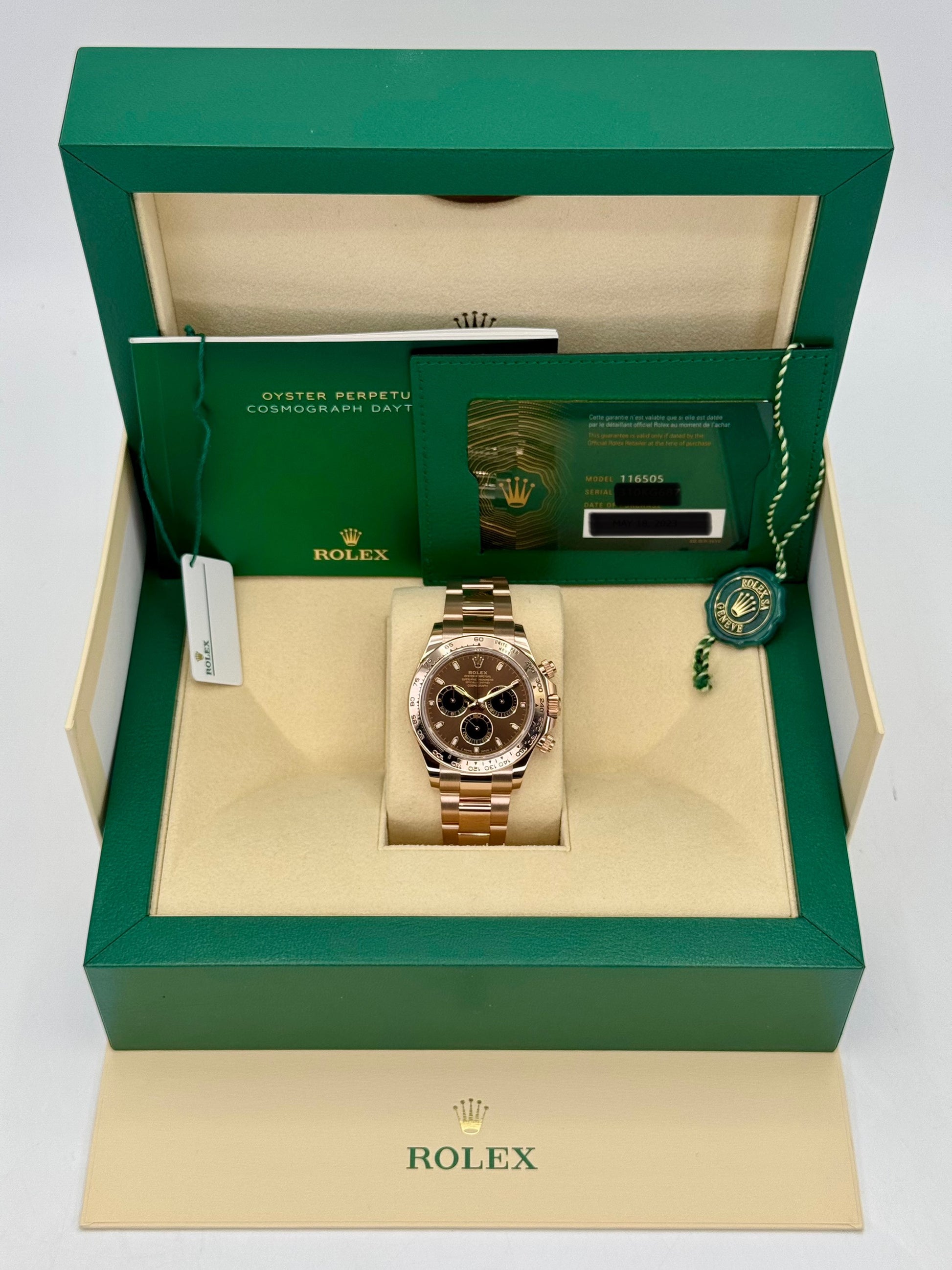 2023 Rolex Daytona 40mm 116505 Rose Gold Chocolate Dial - MyWatchLLC