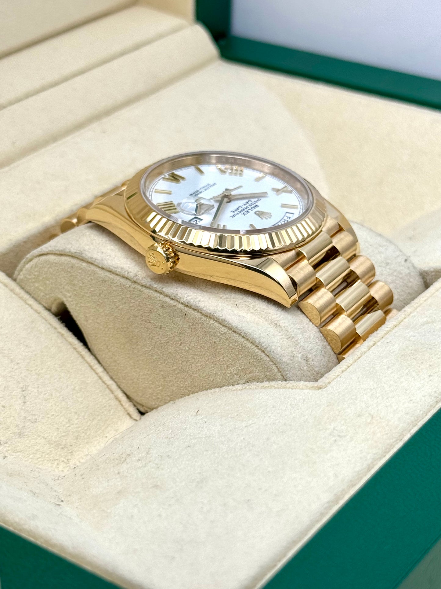 2021 Rolex Day-Date 40mm 228238 Presidential White Roman Numeral Dial - MyWatchLLC