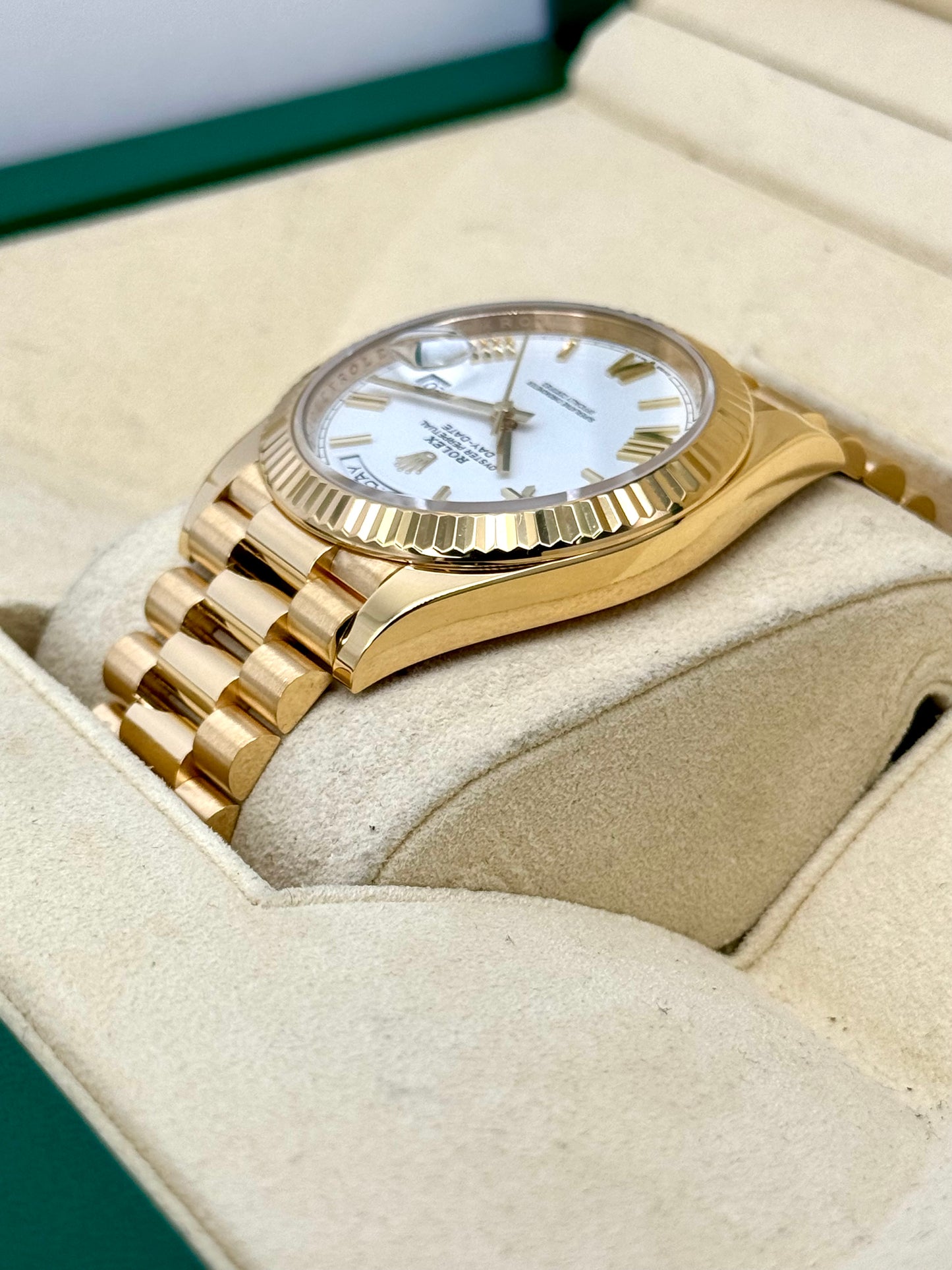 2021 Rolex Day-Date 40mm 228238 Presidential White Roman Numeral Dial - MyWatchLLC
