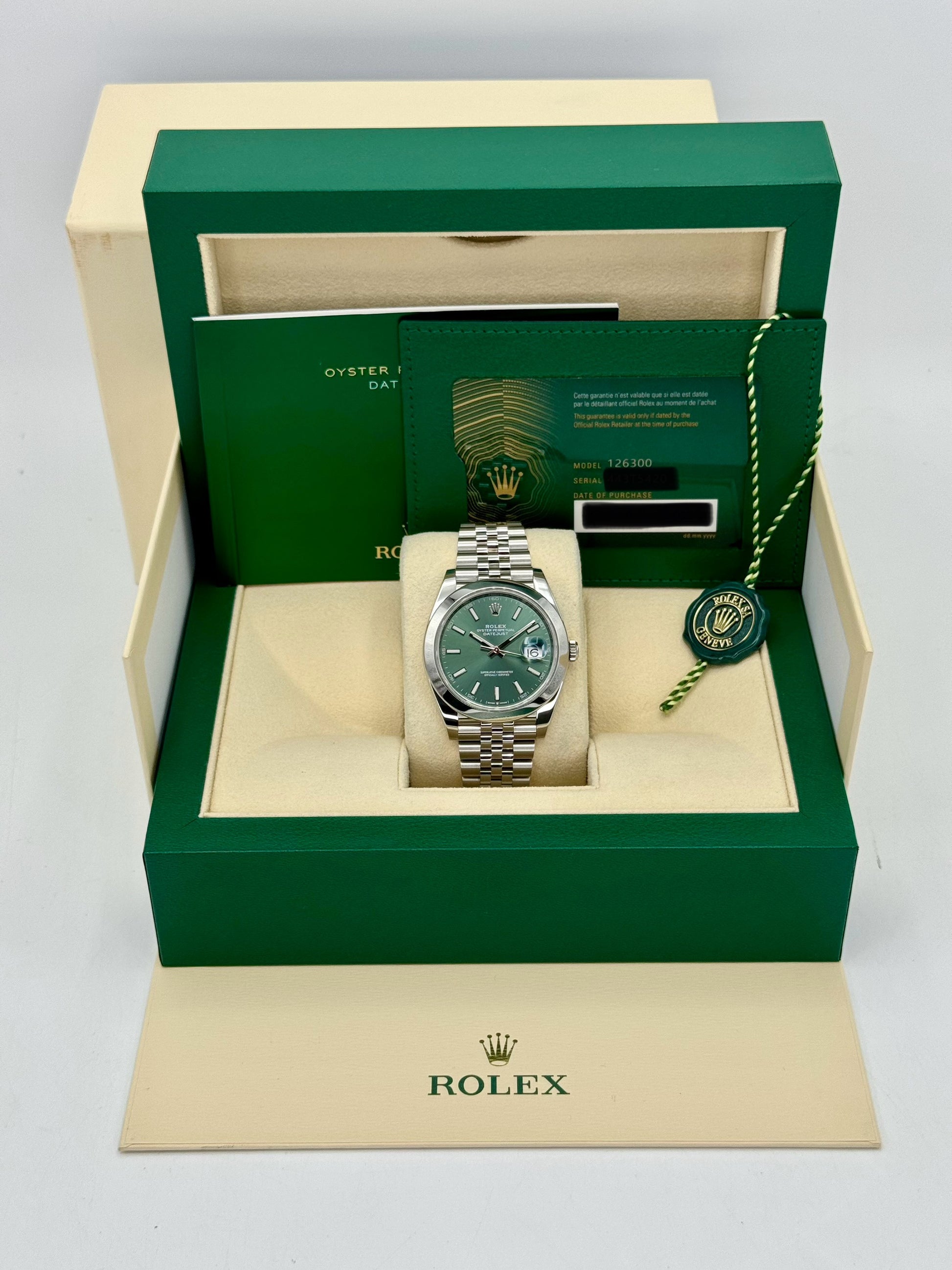 2024 Rolex Datejust 41mm 126300 Jubilee Green Dial - MyWatchLLC