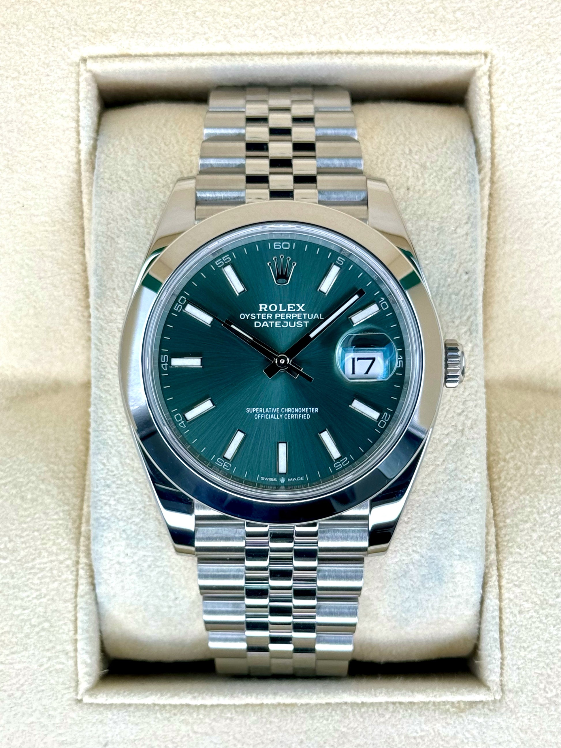 2024 Rolex Datejust 41mm 126300 Jubilee Green Dial - MyWatchLLC