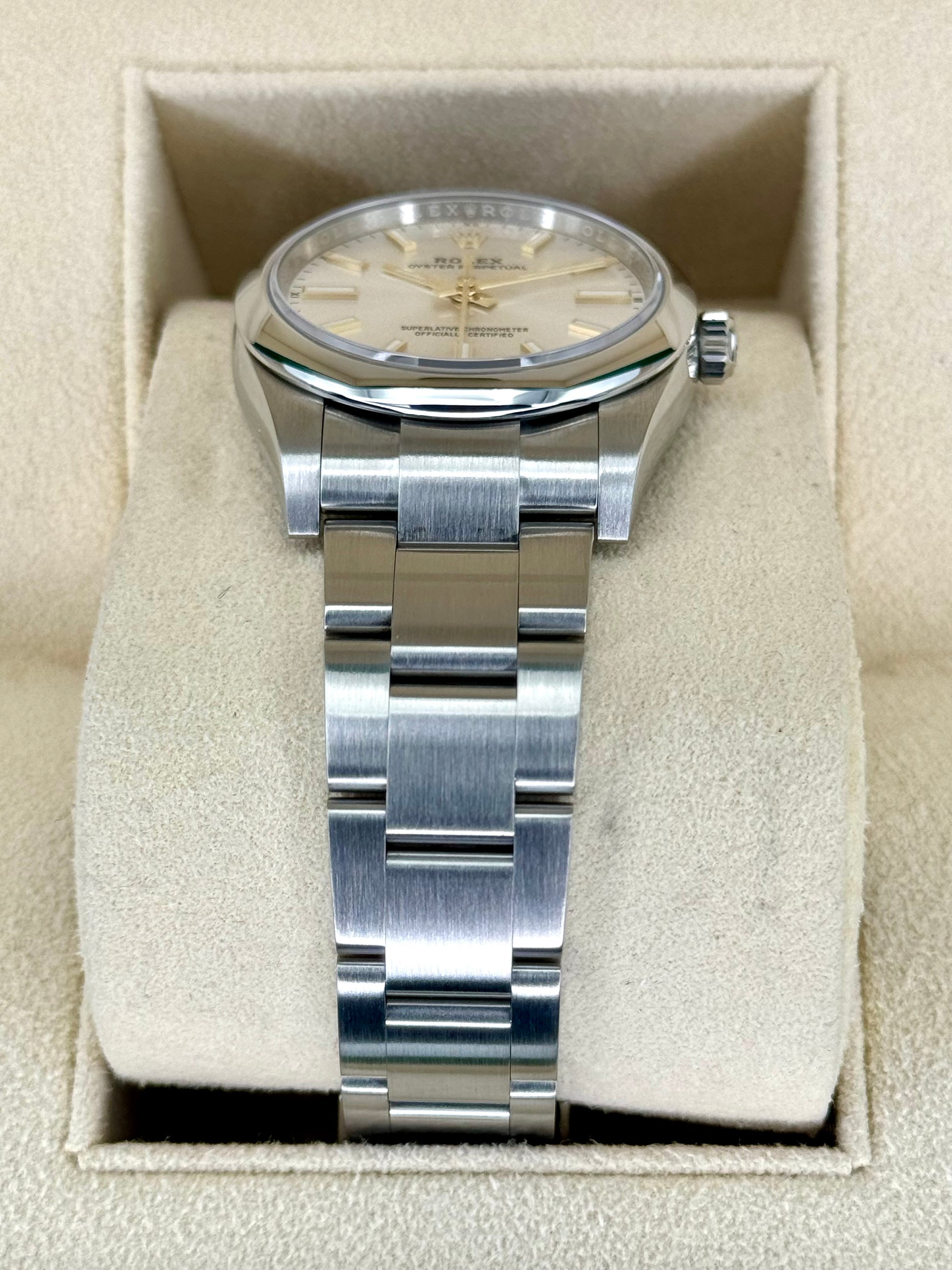 2022 Rolex Oyster Perpetual 34mm Stainless Steel Silver Dial - MyWatchLLC
