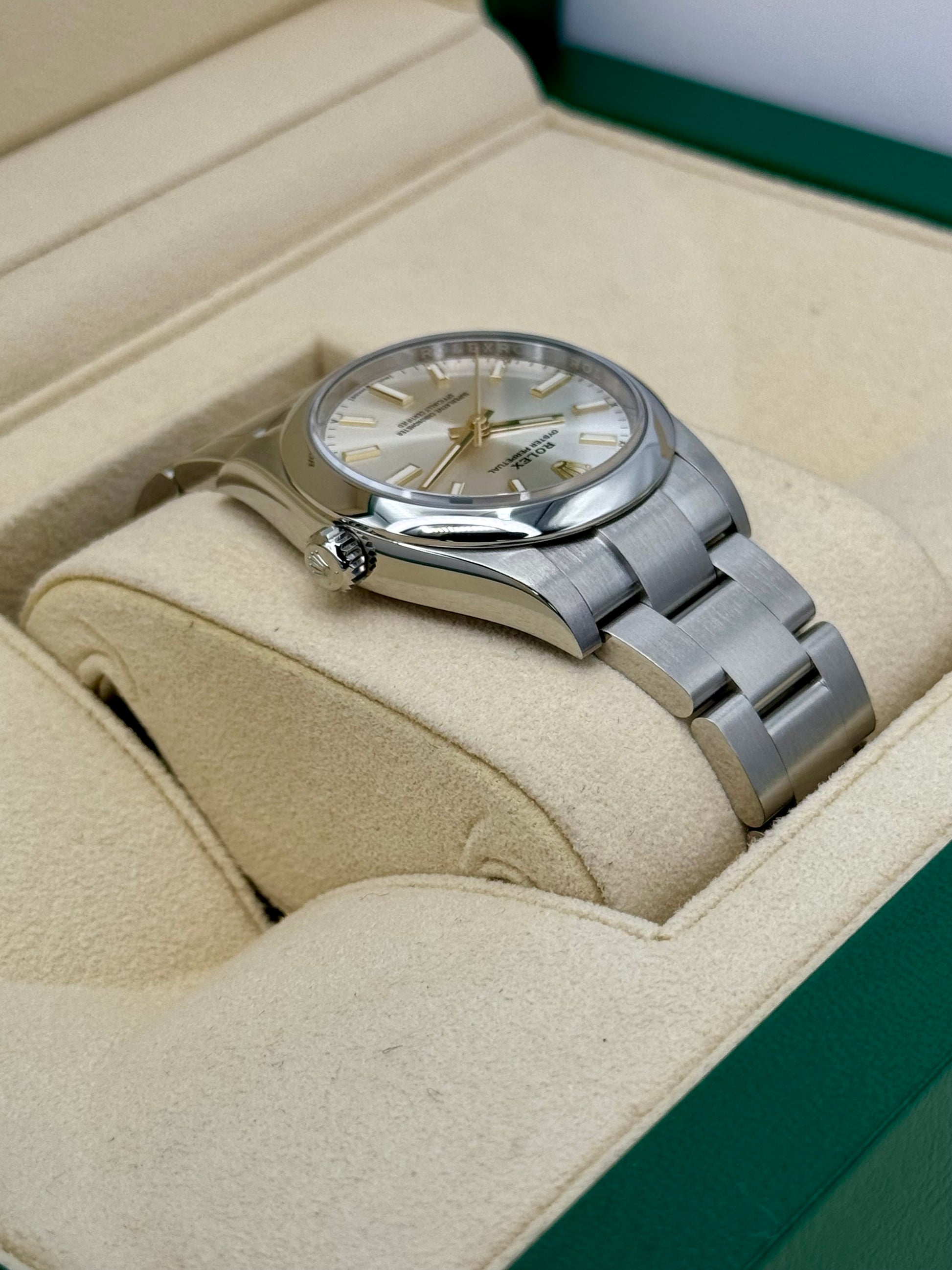 2022 Rolex Oyster Perpetual 34mm Stainless Steel Silver Dial - MyWatchLLC